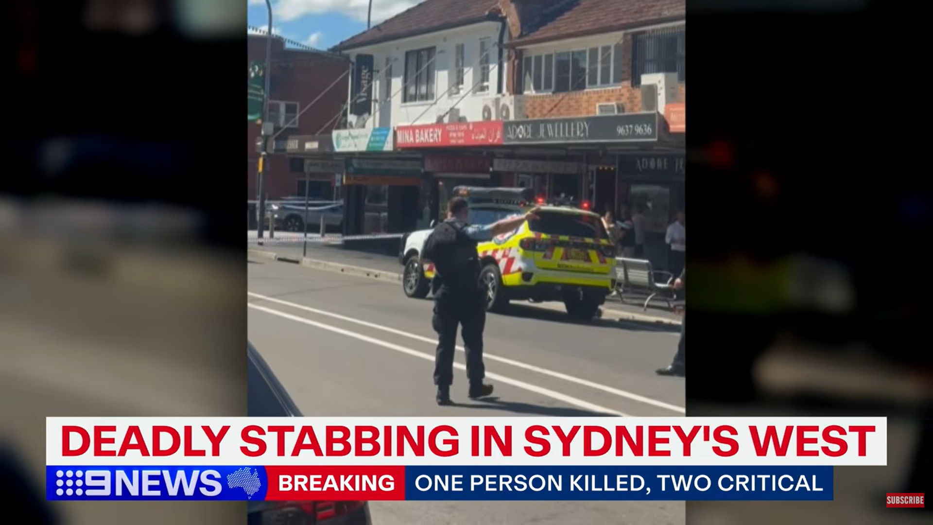 Two of the victims were stabbed inside a high street shop, while the third was attacked on the street outside
