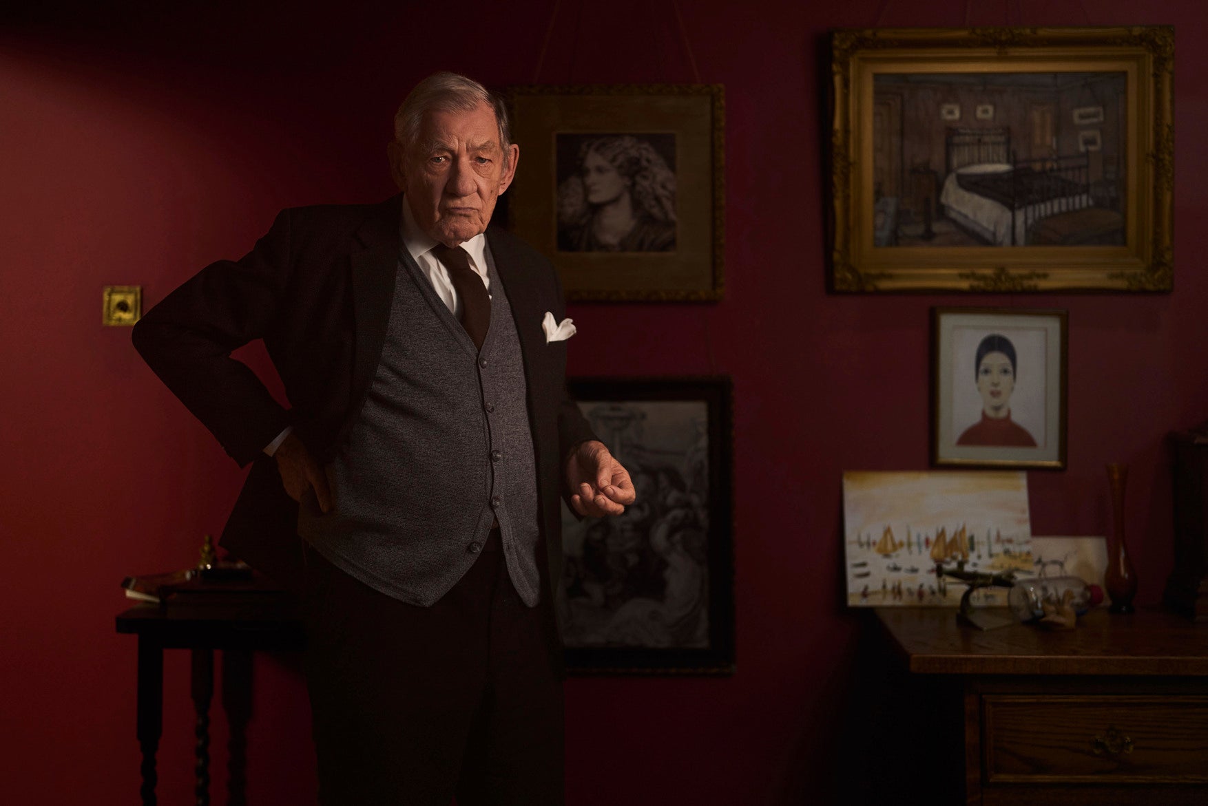 Sir Ian McKellen, playing English artist LS Lowry in a BBC documentary Arts Arena film 'LS Lowry: The Unheard Tapes'