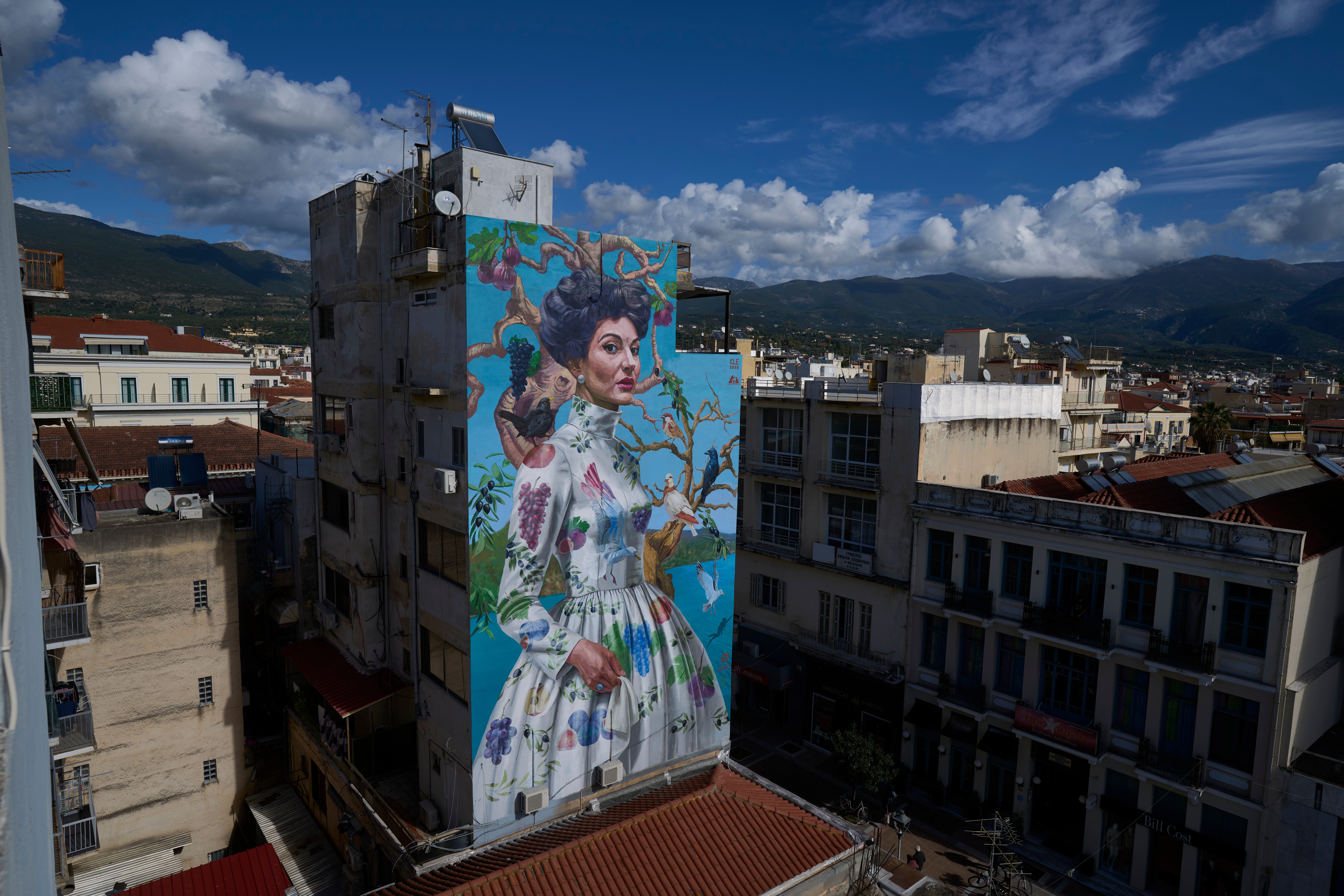 The ‘Kalamata’ mural in the Greek city of the same name