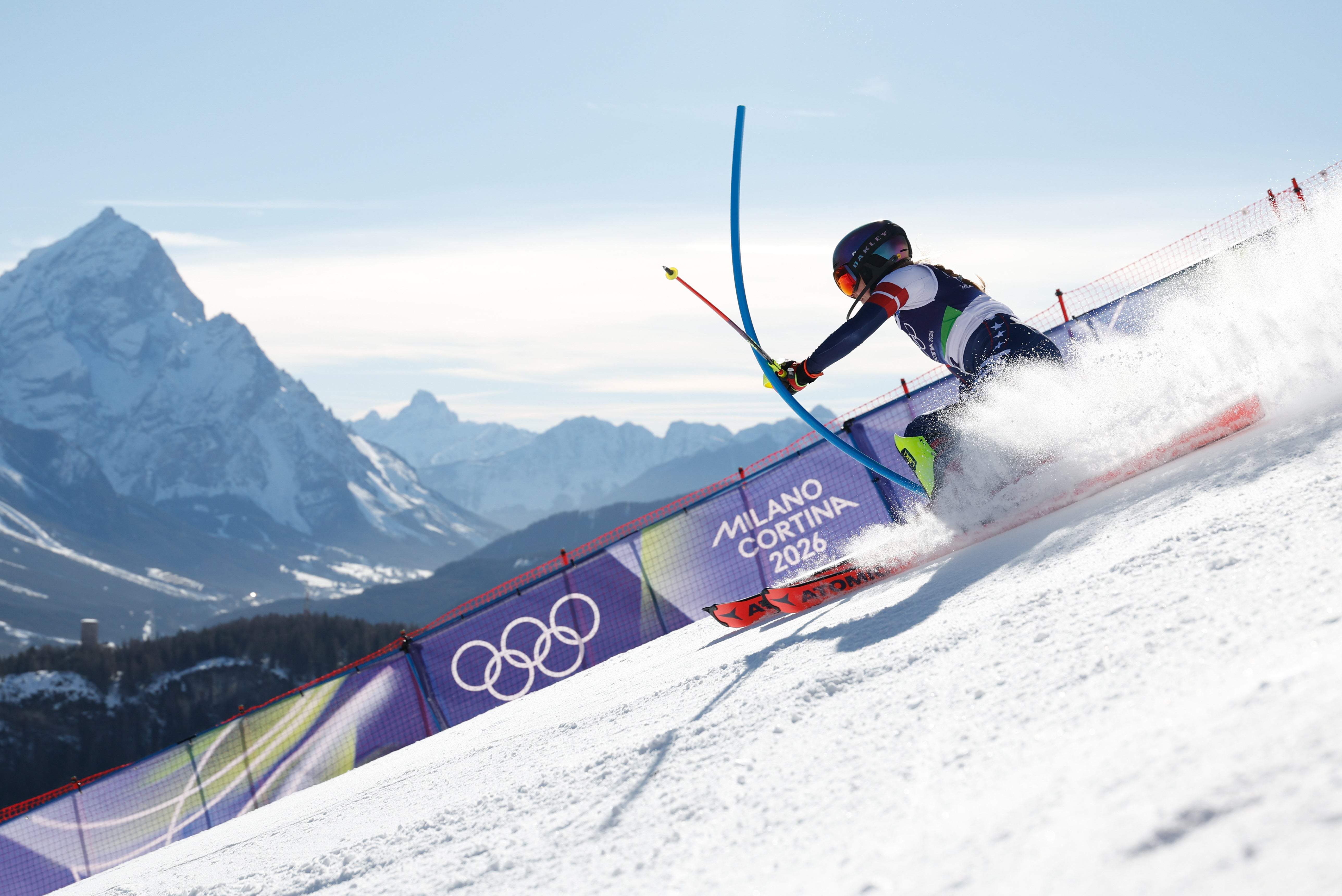 Mikaela Shiffrin of Team United States competes during the Women's Slalom Run