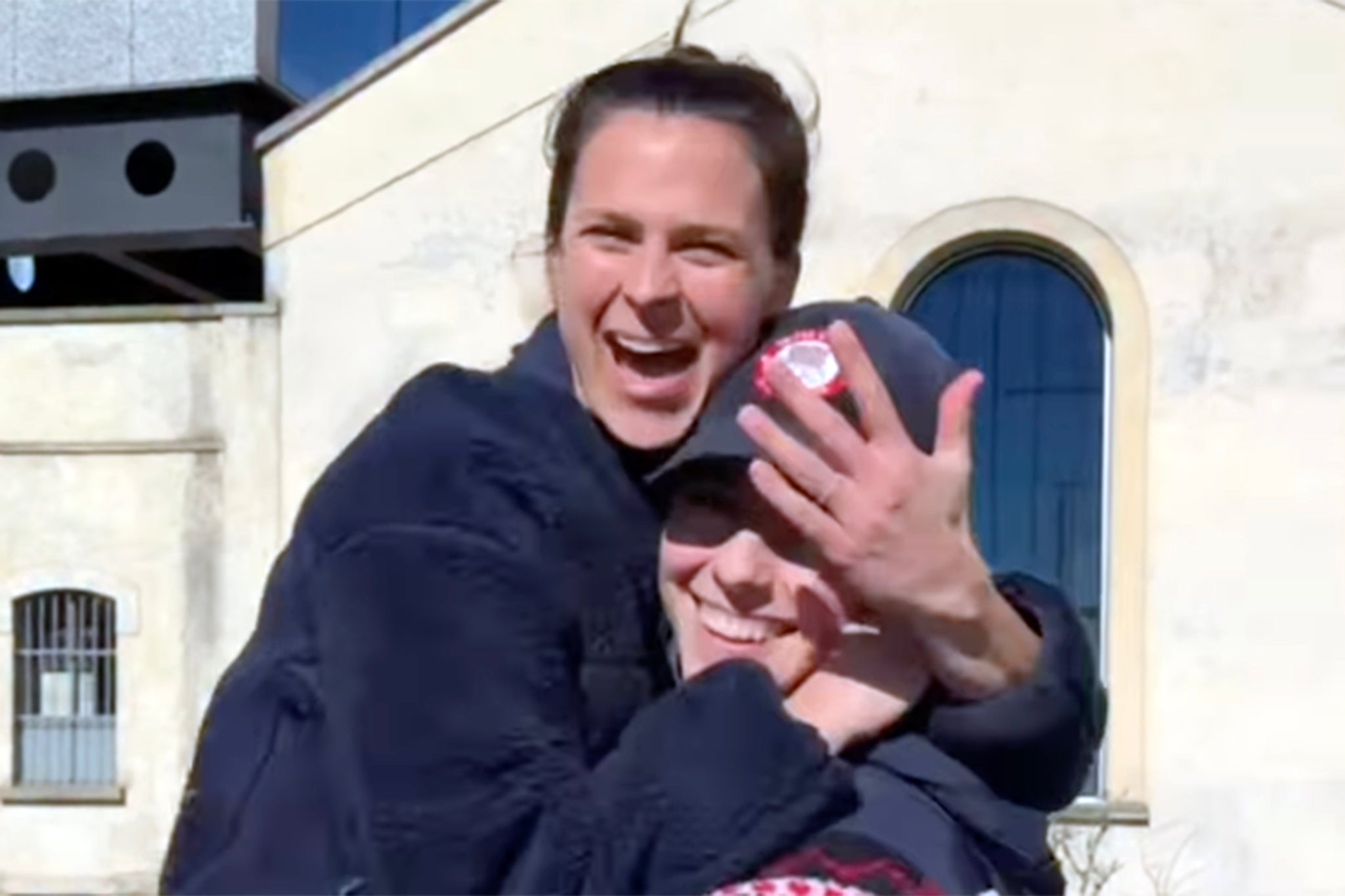 Hilary Knight (right) and Brittany Bowe (left) have got engaged