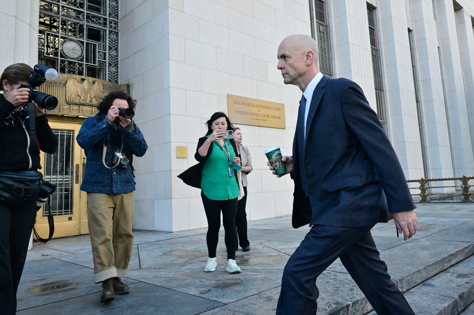 Attorney Paul Schmidt, who is representing Meta, was seen walking into the Los Angeles Superior Court on Wednesday morning
