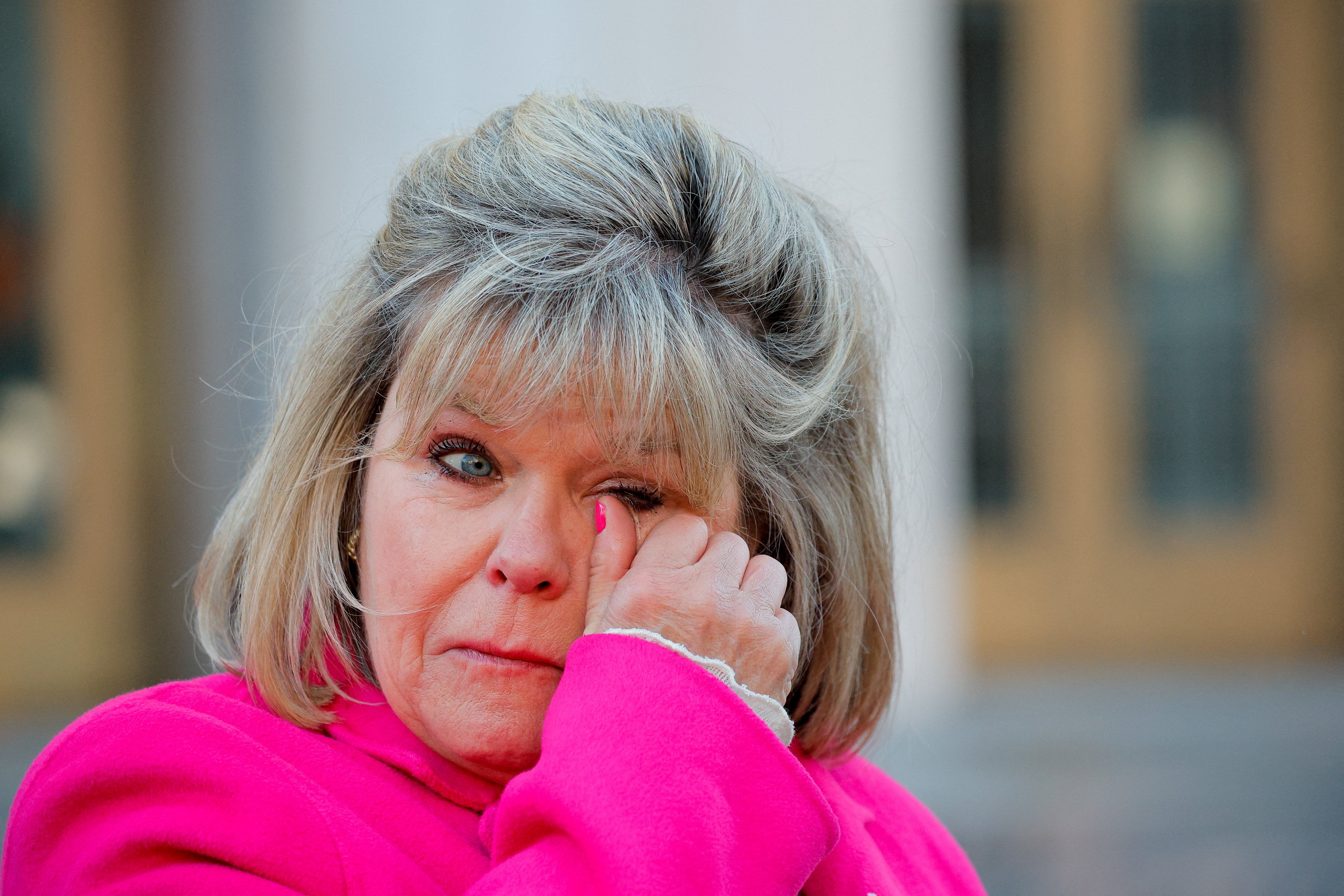 Lori Schott, the mother of Annalee Schott, was at the courthouse on Monday to hear opening arguments in Kaley’s case. ‘All of our kids are on our shoulders,’ she said.