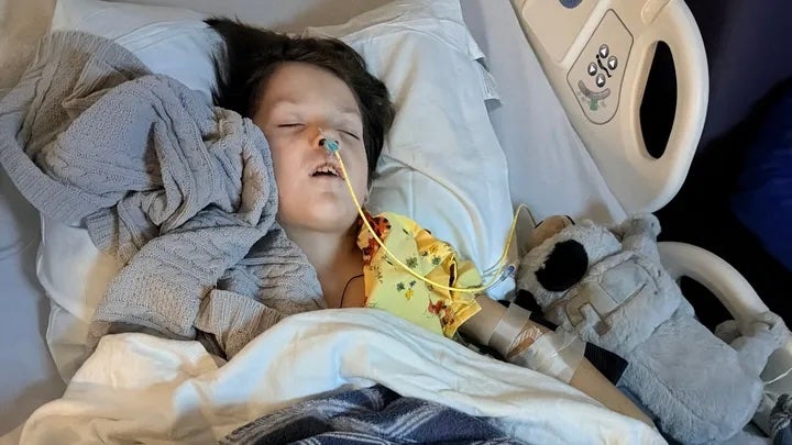 Ethan is in the hospital with measles encephalitis, a rare complication that causes swelling and inflammation in the brain