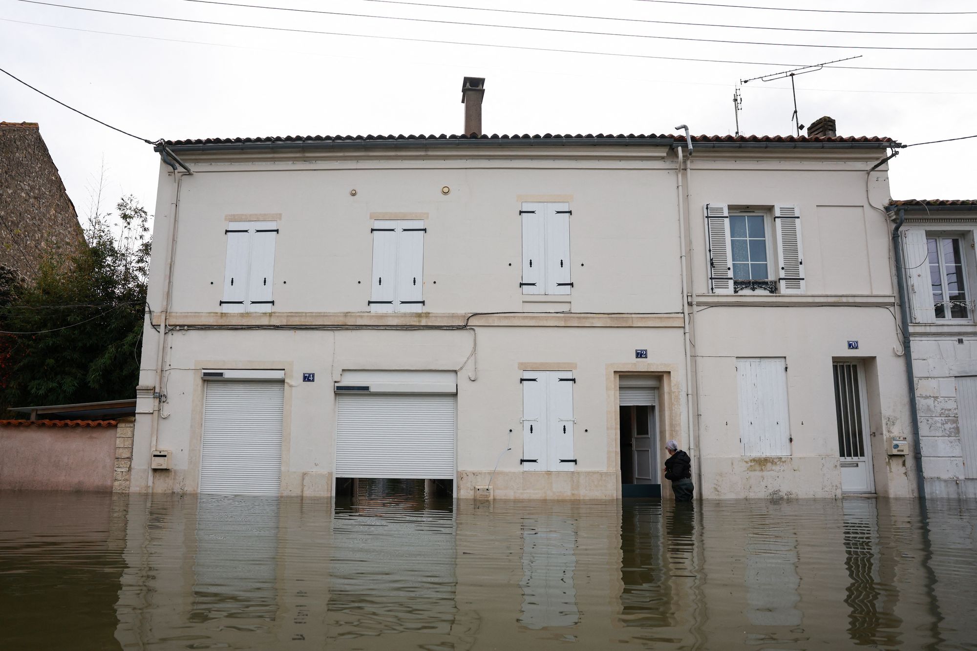 Hundreds of people were told to leave their homes in France due to flooding (Saintes pictured today)