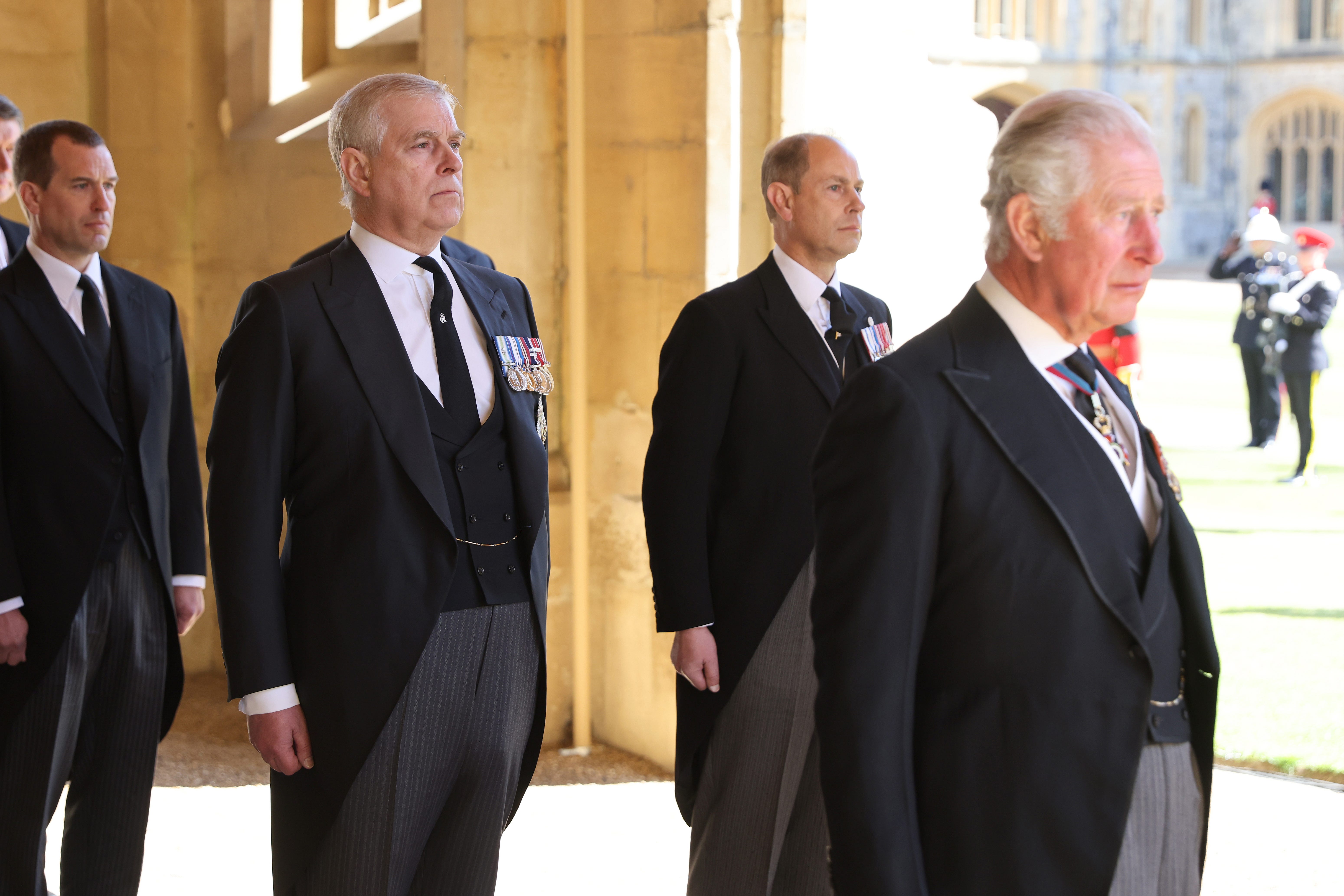 The then-Duke of York with his brother the then-Prince of Wales at Prince Philip’s funeral in 2021 (Chris Jackson/PA)