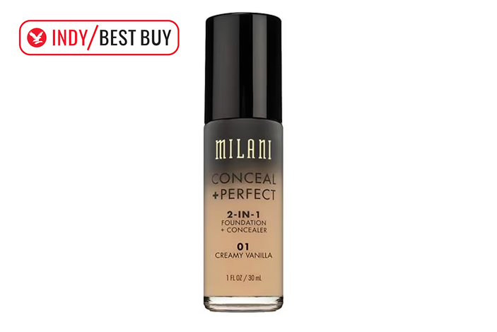 Best drugstore foundation IndyBest review Milani conceal + perfect two-in-one foundation and concealer
