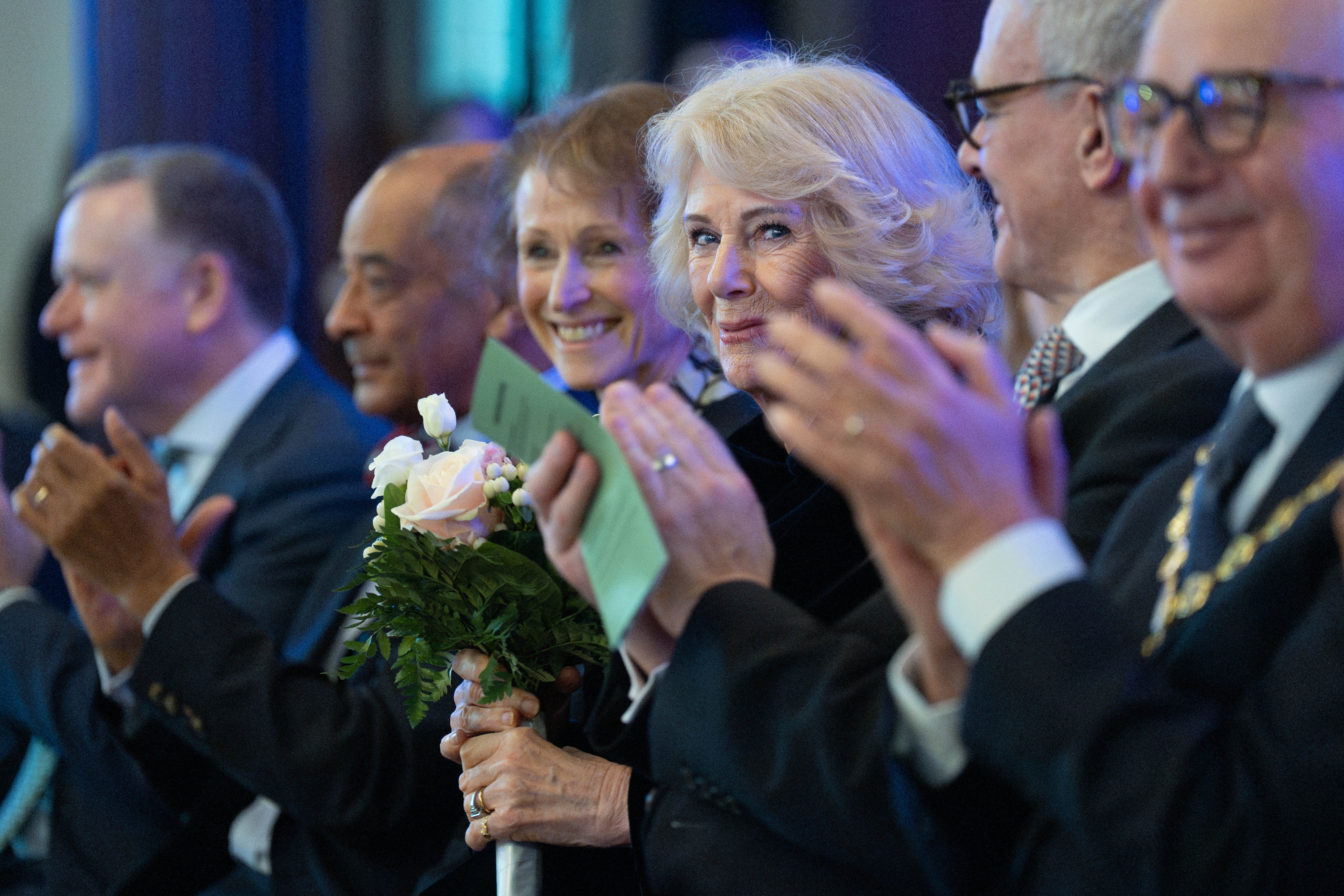 Queen Camilla watching a performance by the Sinfonia Smith Square Orchestra (Stefan Rousseau/PA)