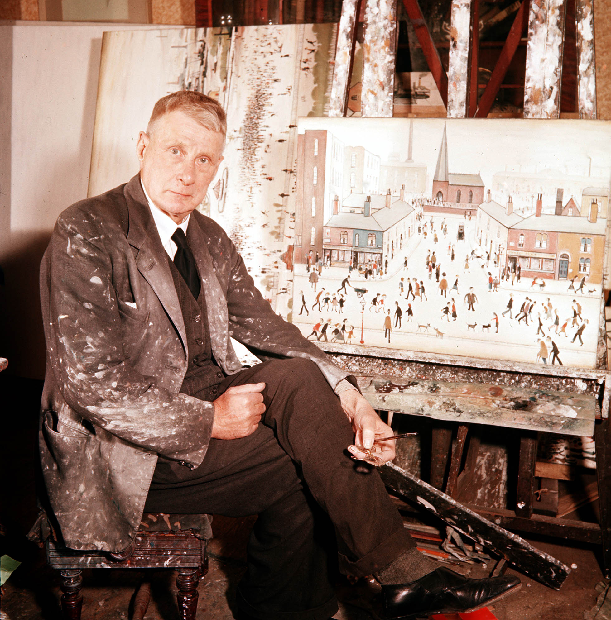 Lowry in his studio in 1957