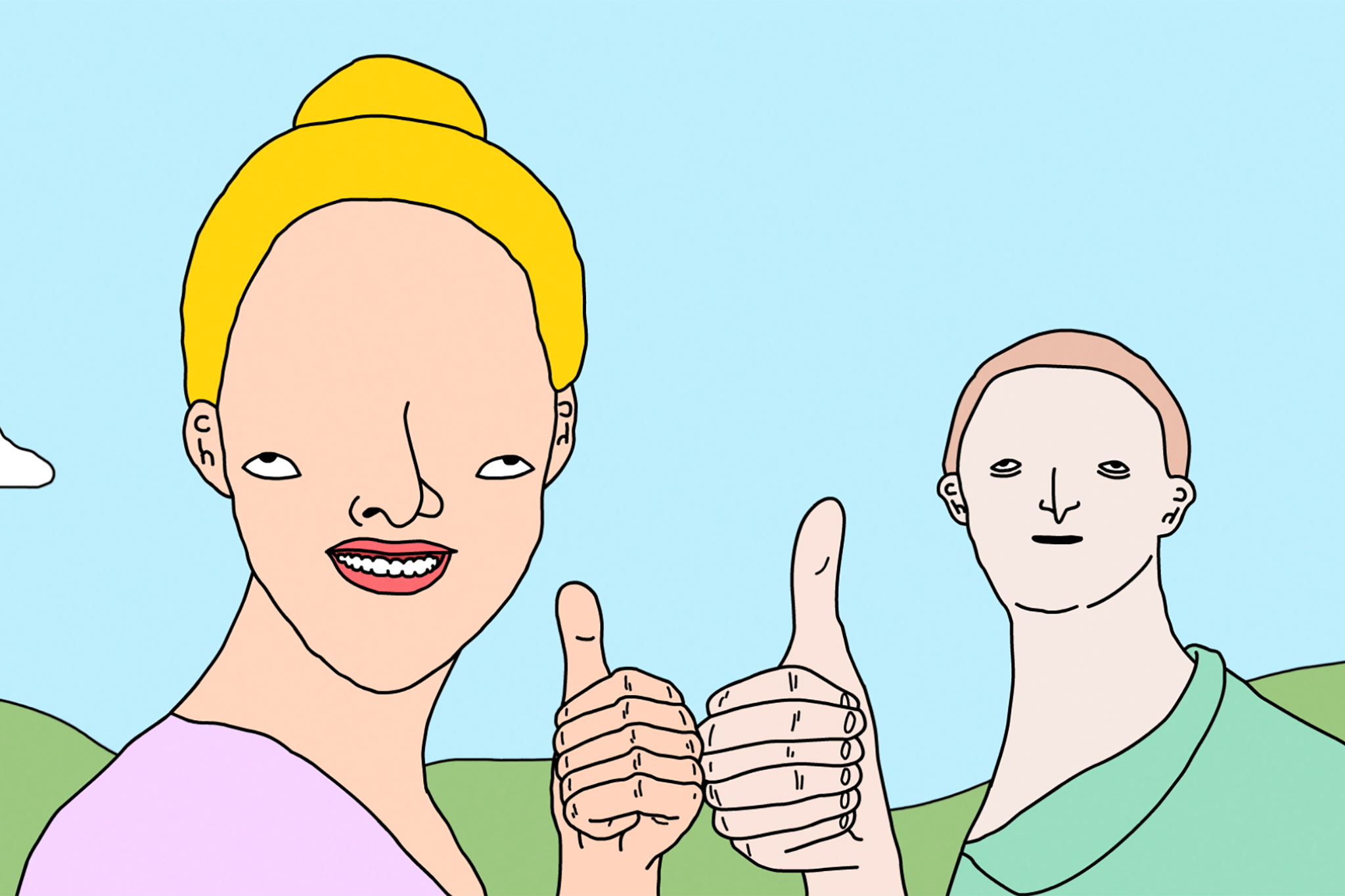 ‘Kissing’, a segment in Chris (Simpsons Artist)’s new series of shorts ‘I’m Glad I Know That Now Thank You’