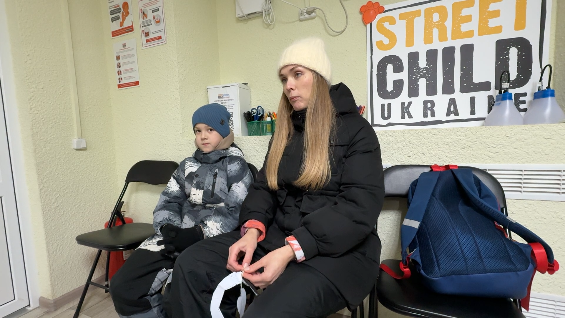 Bohdan, aged seven, is one of the children who comes to the underground school to learn to read and write