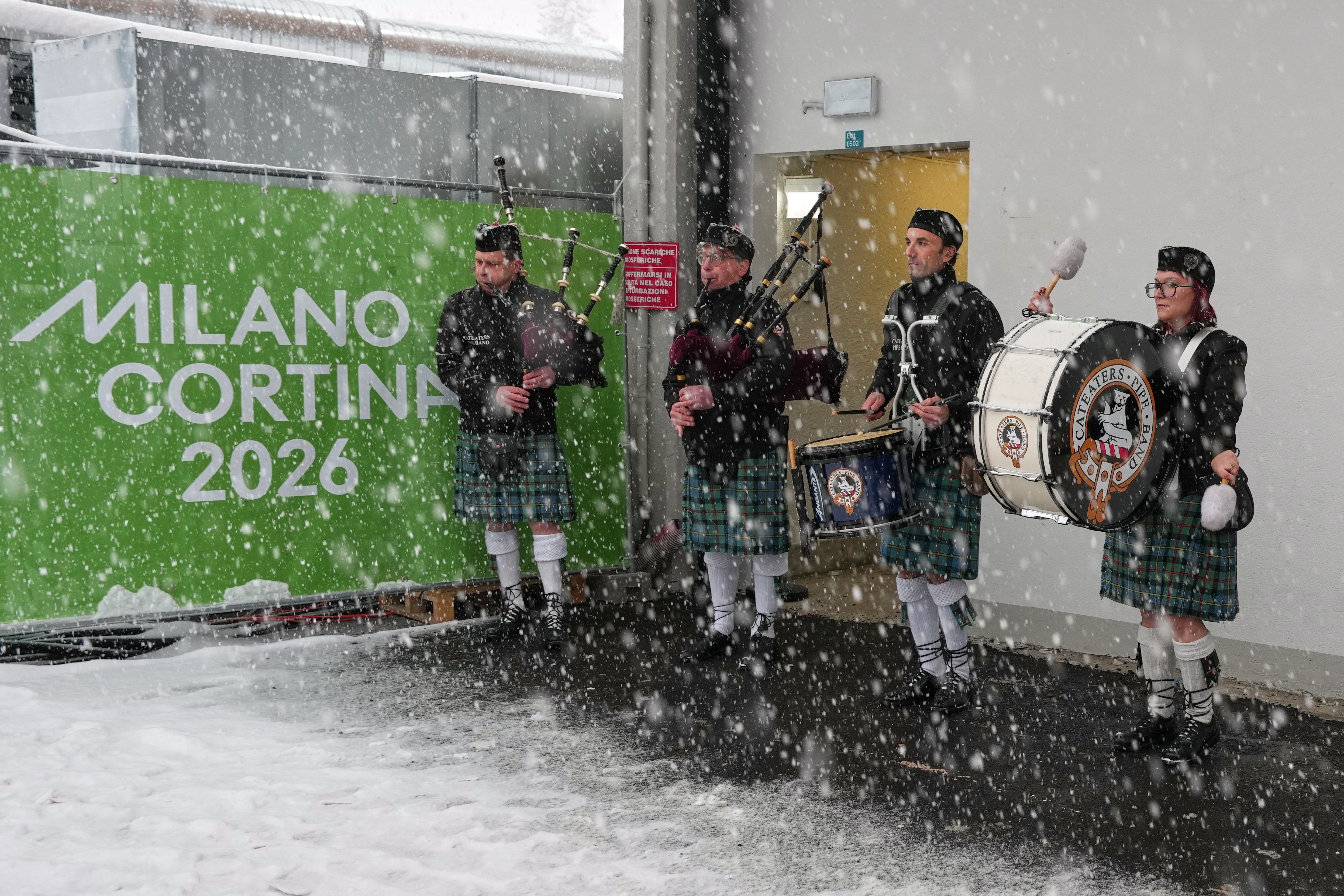 Milan Cortina Olympics Curling Italian Bagpipers