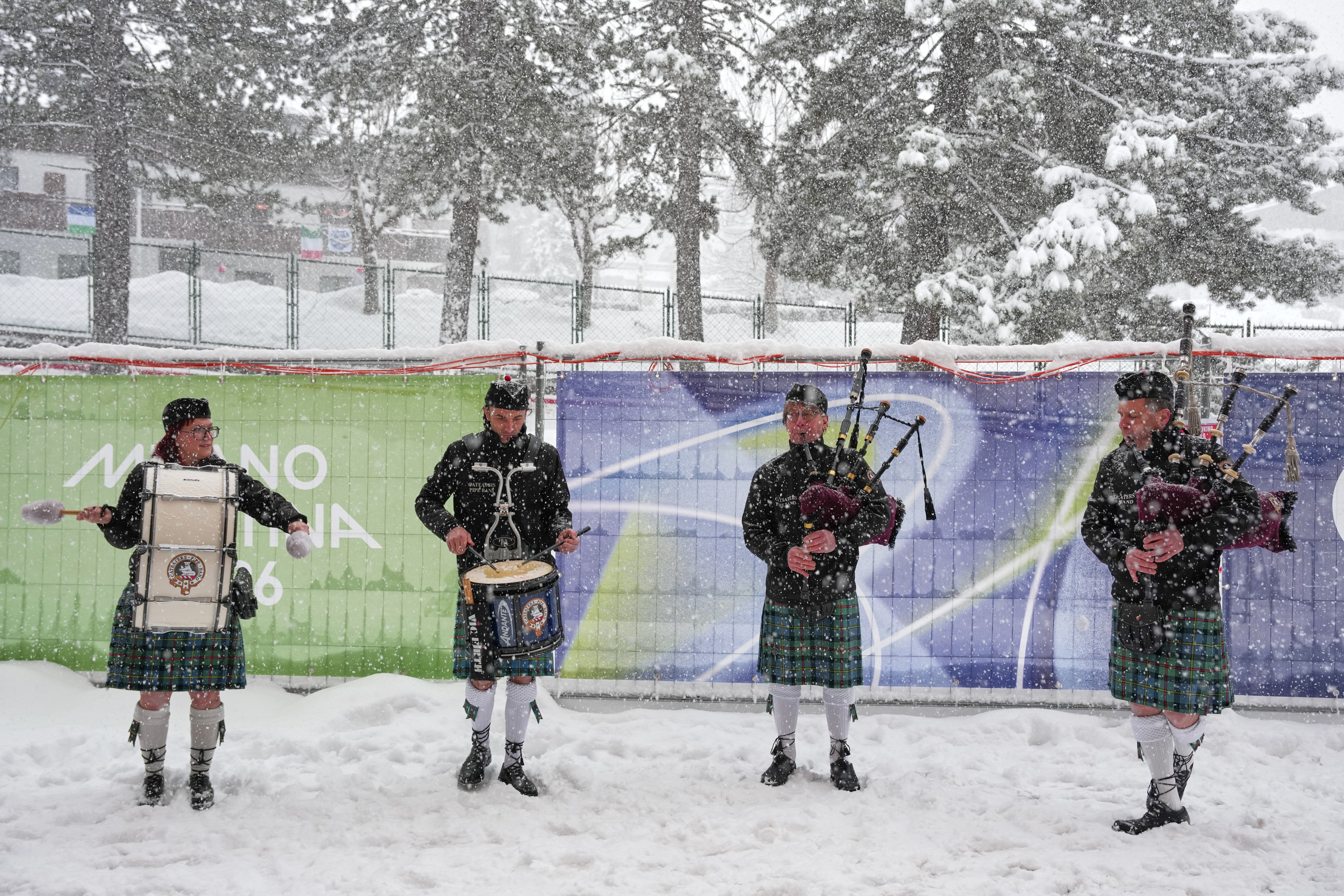Milan Cortina Olympics Curling Italian Bagpipers