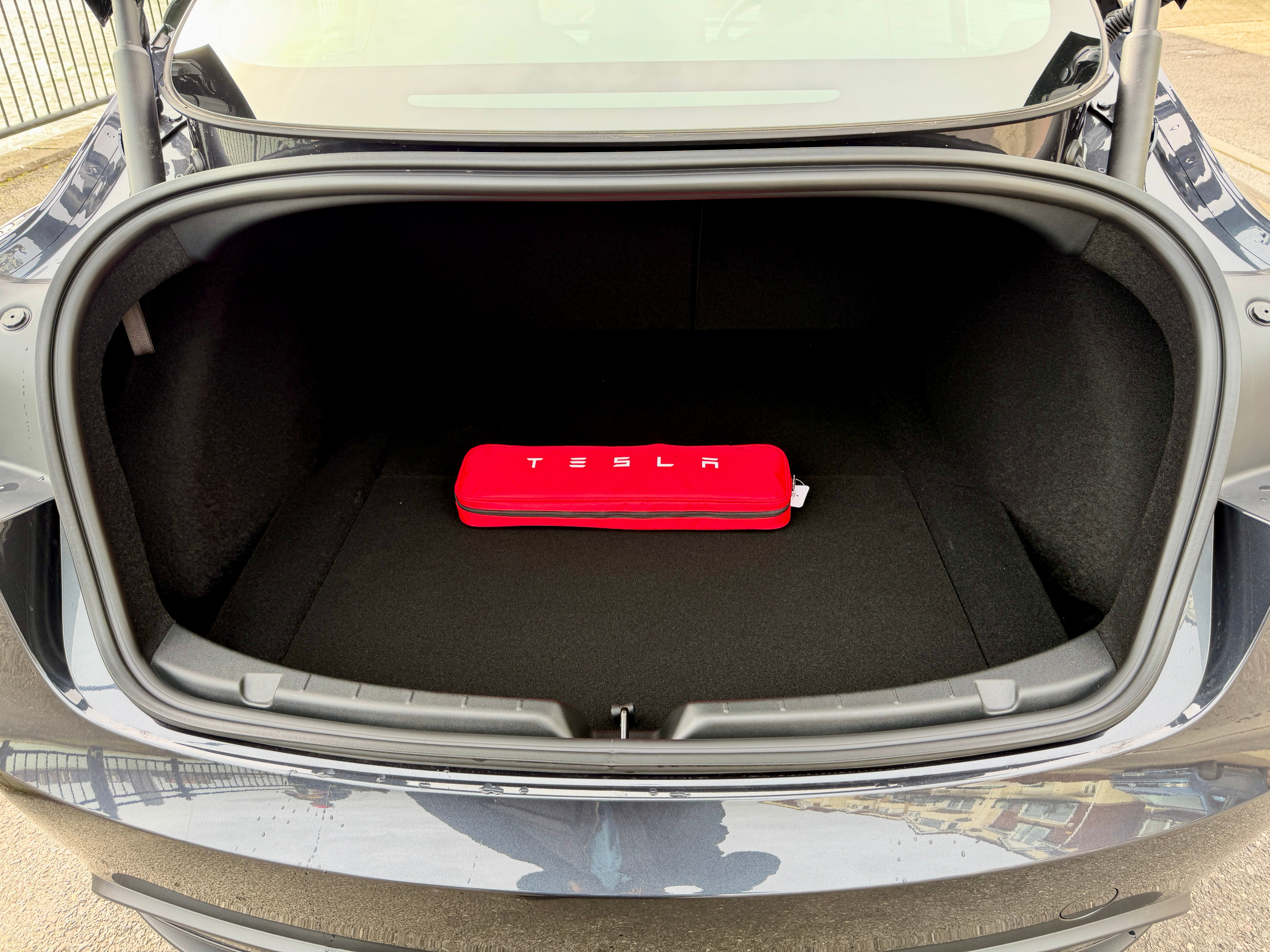 The Model 3's boot offers 594 litres of luggage room with all seats in place, expanding to 1,659 litres with the rear bench folded