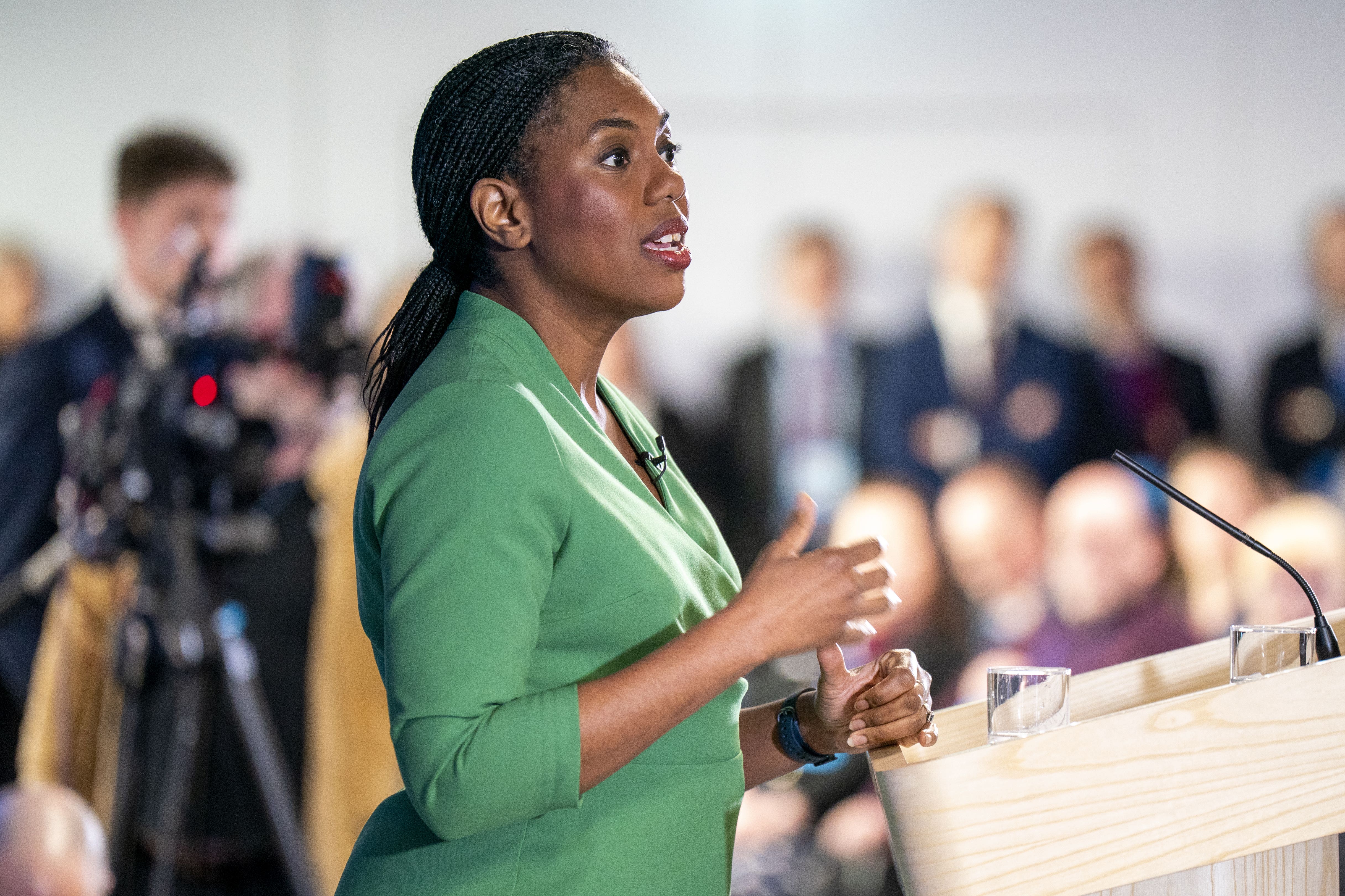 Conservative party leader Kemi Badenoch addresses the Scottish Conservative party conference at Murrayfield Stadium, Edinburgh (Jane Barlow/PA)