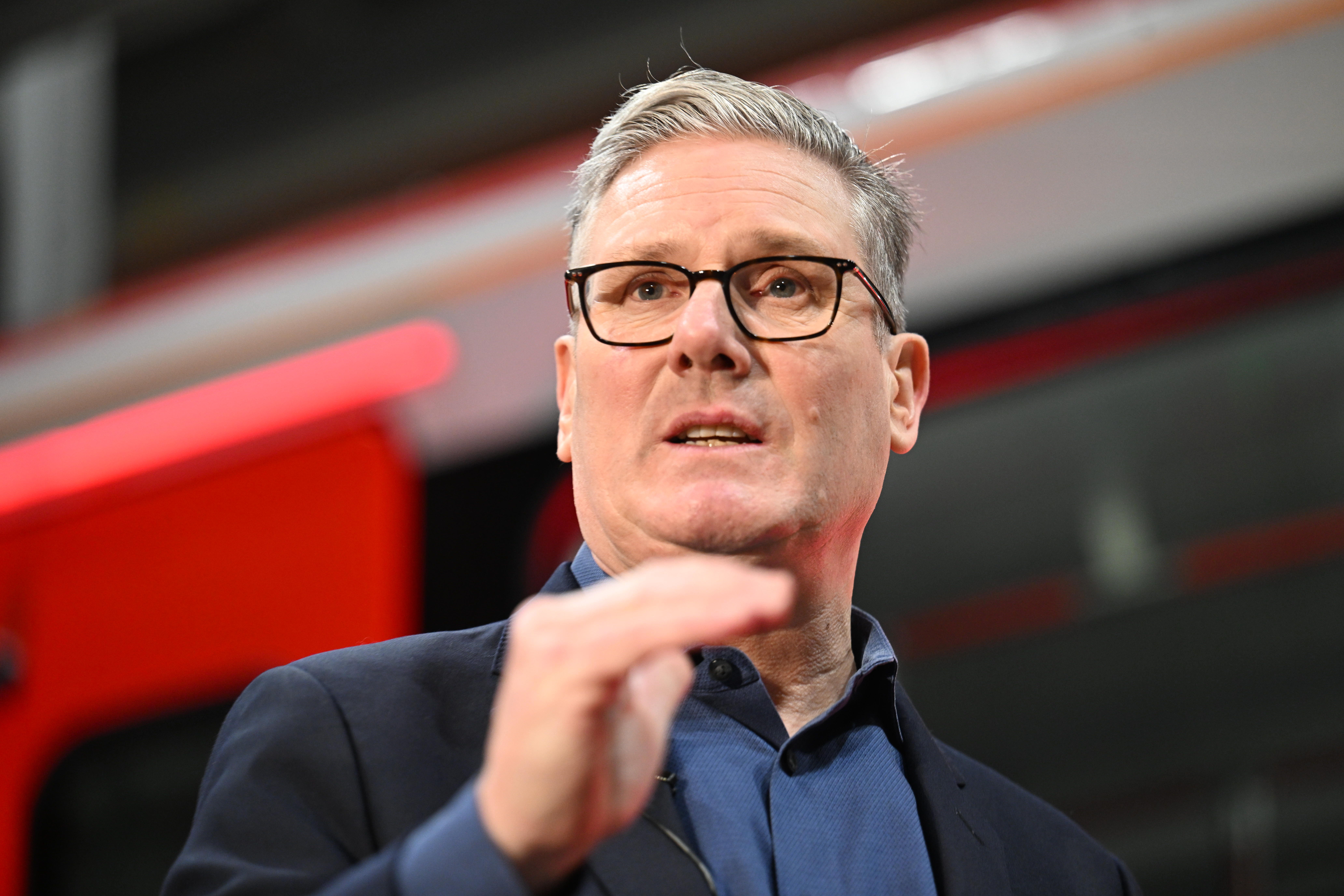 Prime Minister Sir Keir Starmer during his visit to a railway depot in South Wales (Matthew Horwood/PA)