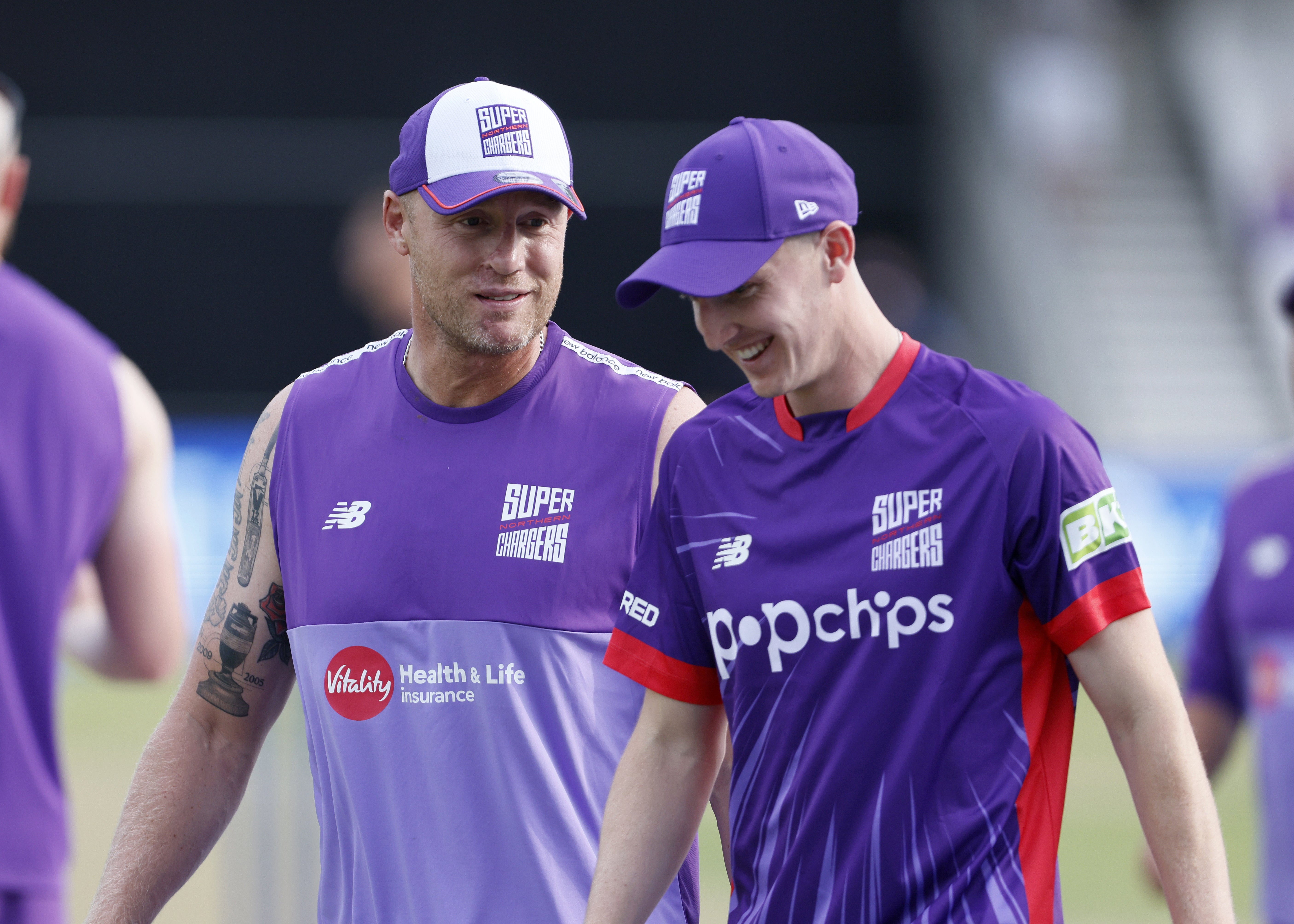 Andrew Flintoff, left, and Harry Brook led the Northern Superchargers to the eliminator last year (Richard Sellers/PA)