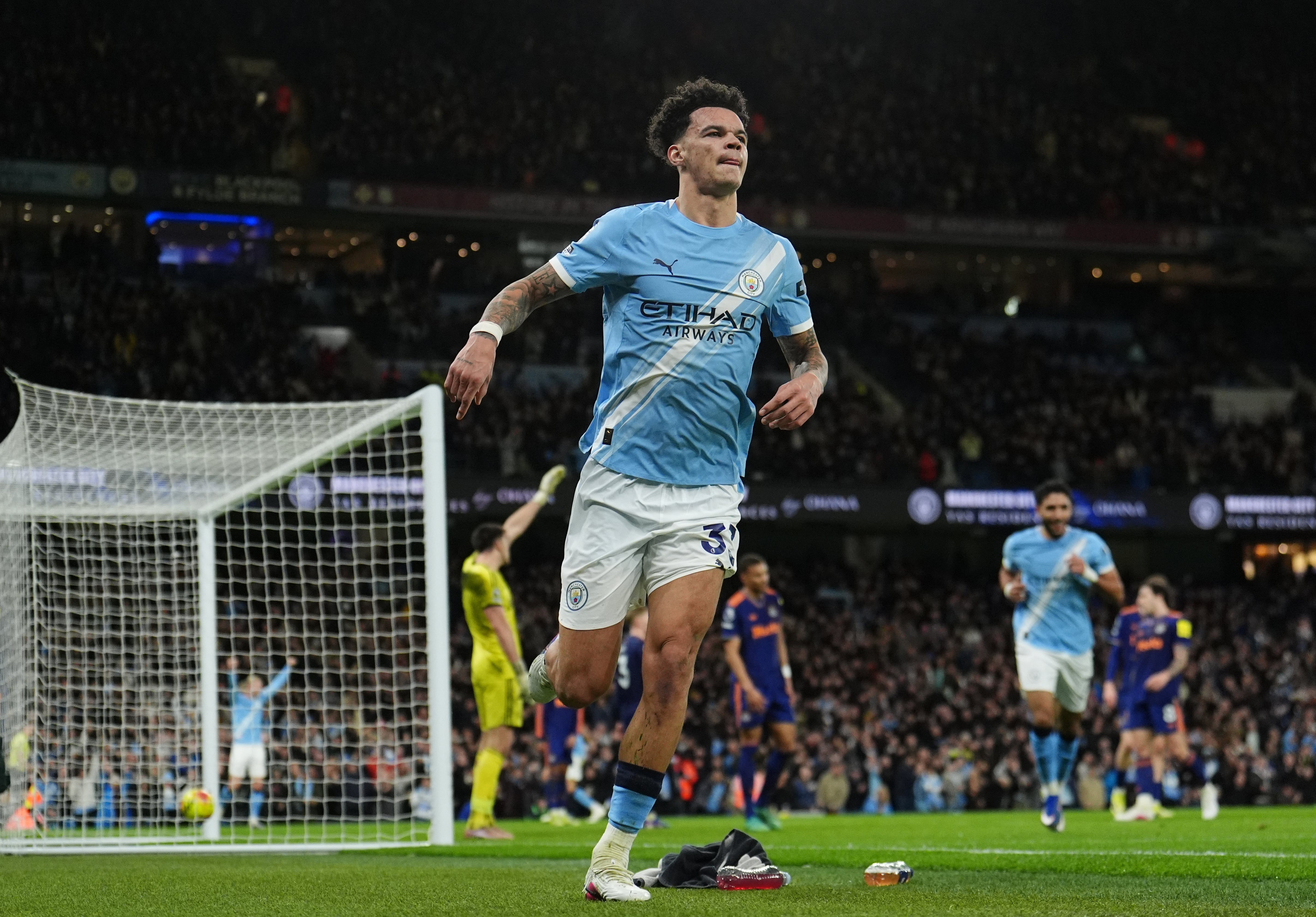 Nico O’Reilly scored a brace to help City to victory (Martin Rickett/PA)