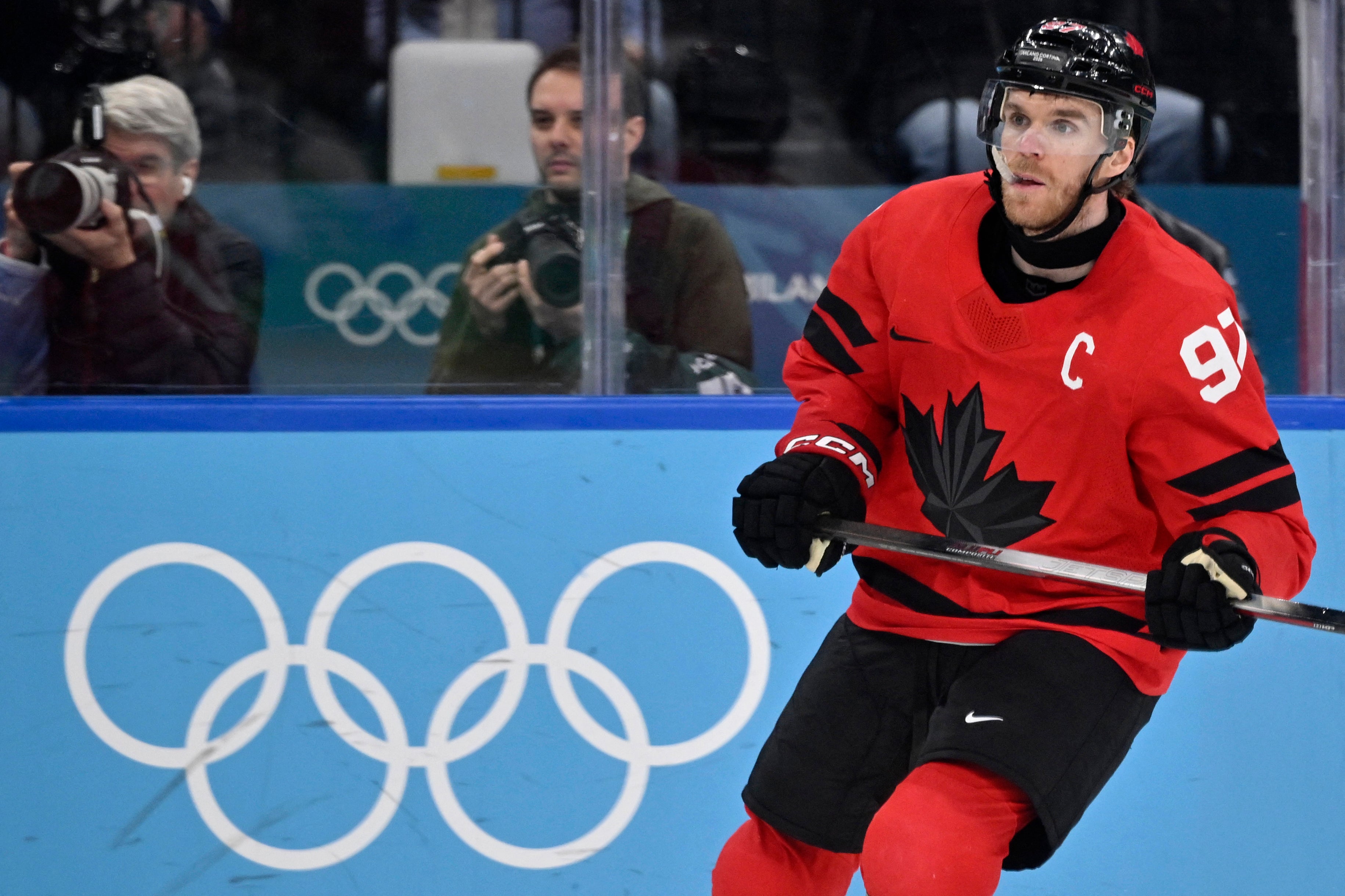 Connor McDavid picked up two assists to set the record for points by an NHL player at a single Olympics with 13