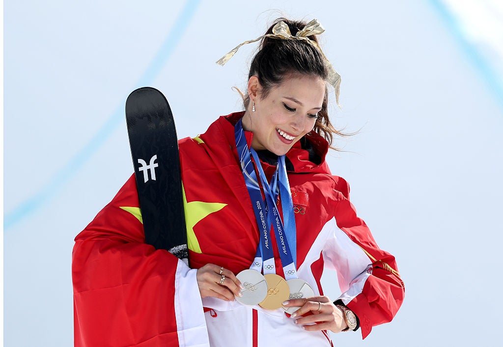 Eileen Gu won gold in half-pipe on Sunday