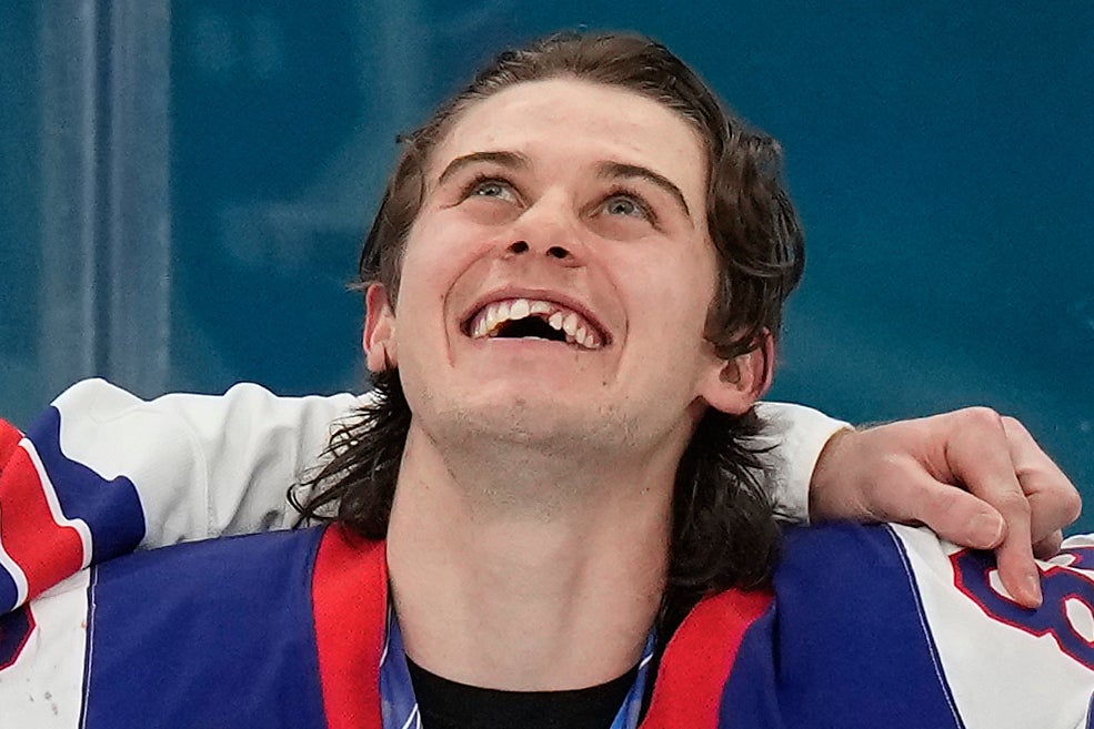 United States' Jack Hughes scored the winning goal in overtime