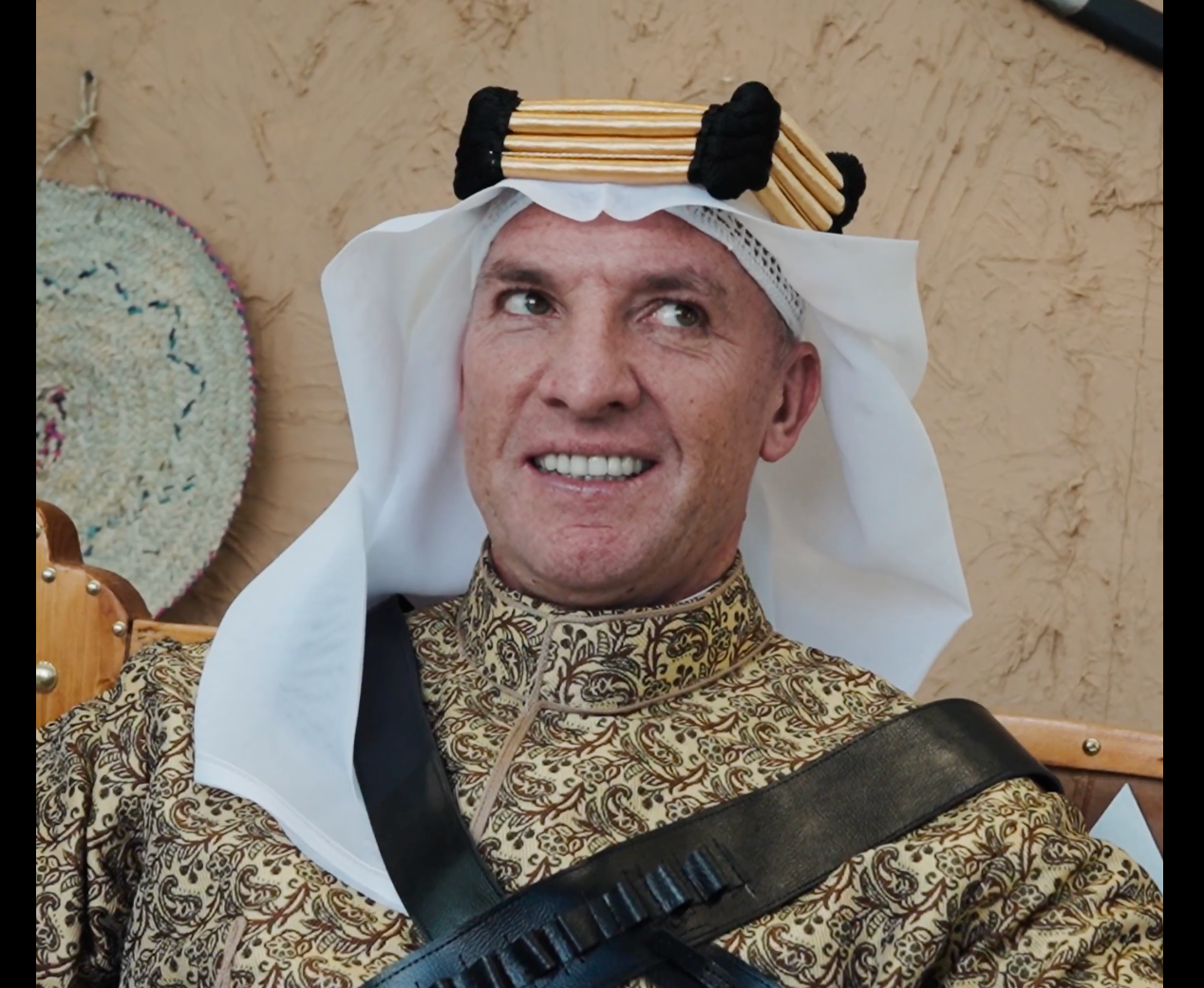 Brendan Rodgers wearing traditional Saudi dress to celebrate Founding Day