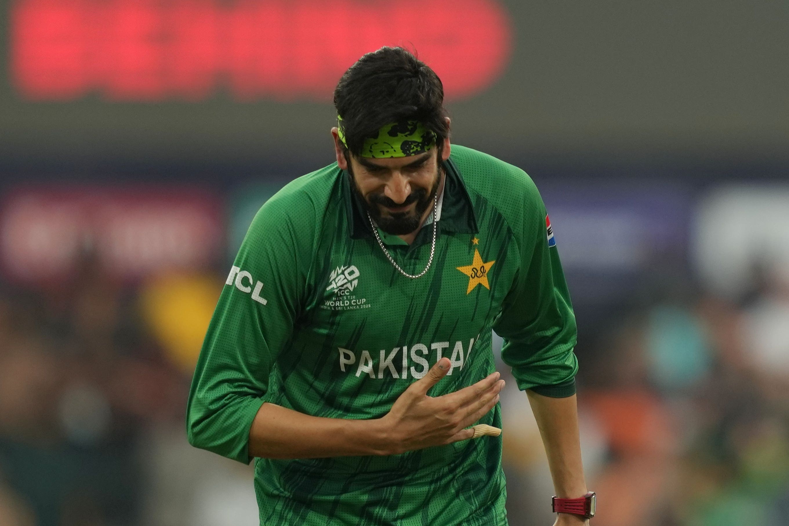 Usman Tariq is the most economical spinner at the T20 World Cup (Eranga Jayawardena/AP)