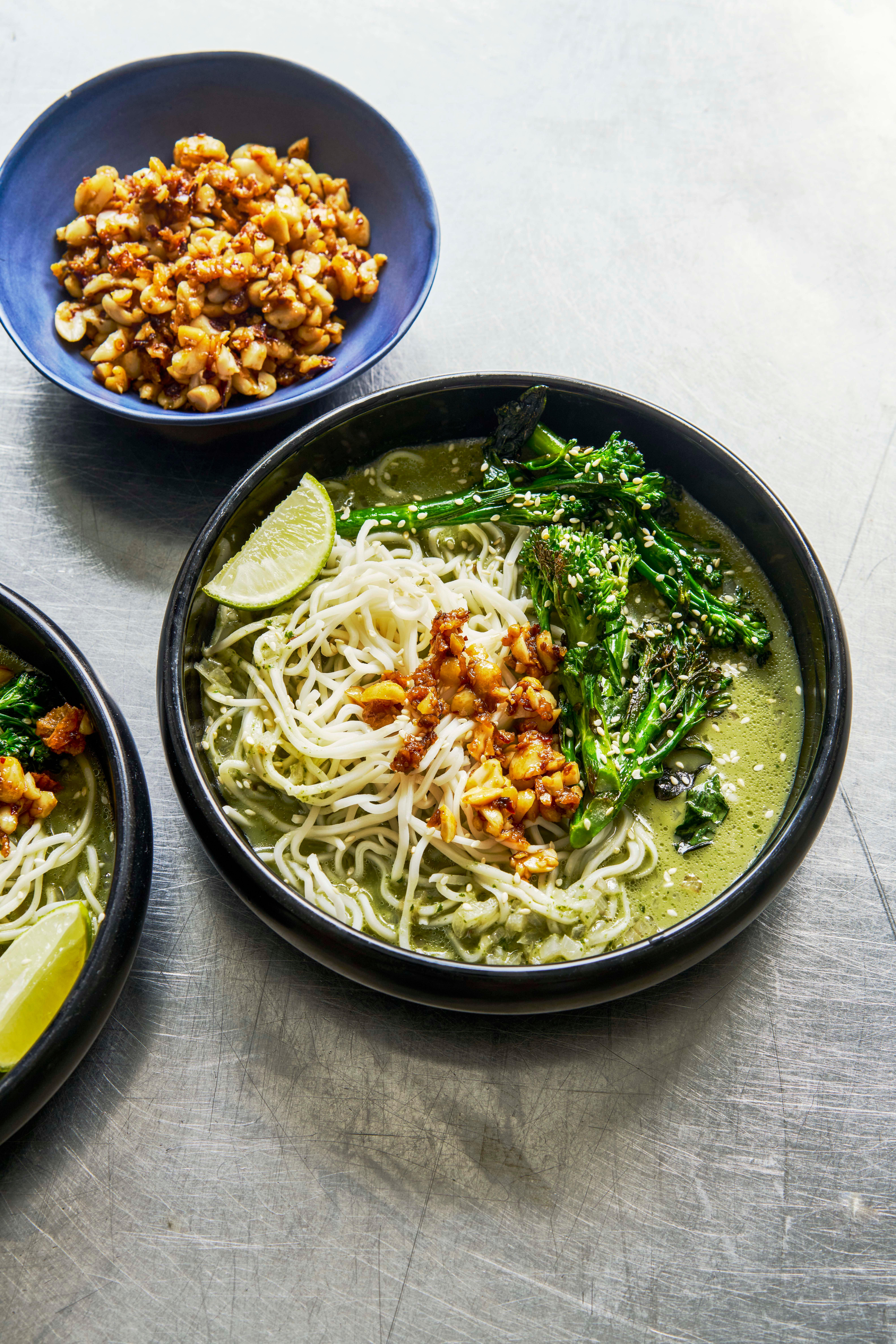 Proof that plant-based comfort food needn’t mean restraint – fragrant coconut broth, herbs and noodles engineered for maximum satisfaction