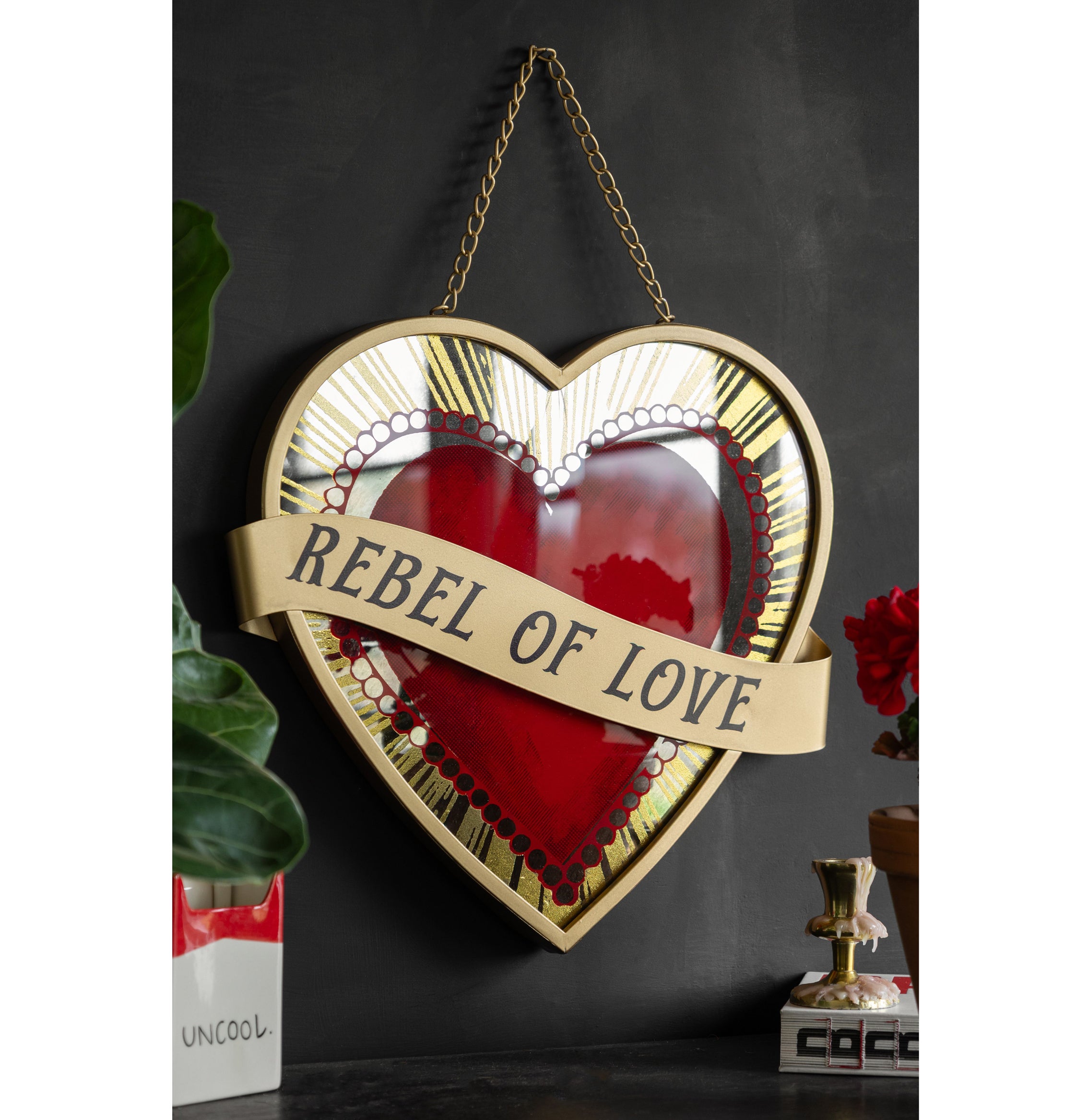 Rebel Of Love Heart-Shaped Wall Mirror, Rockett St George