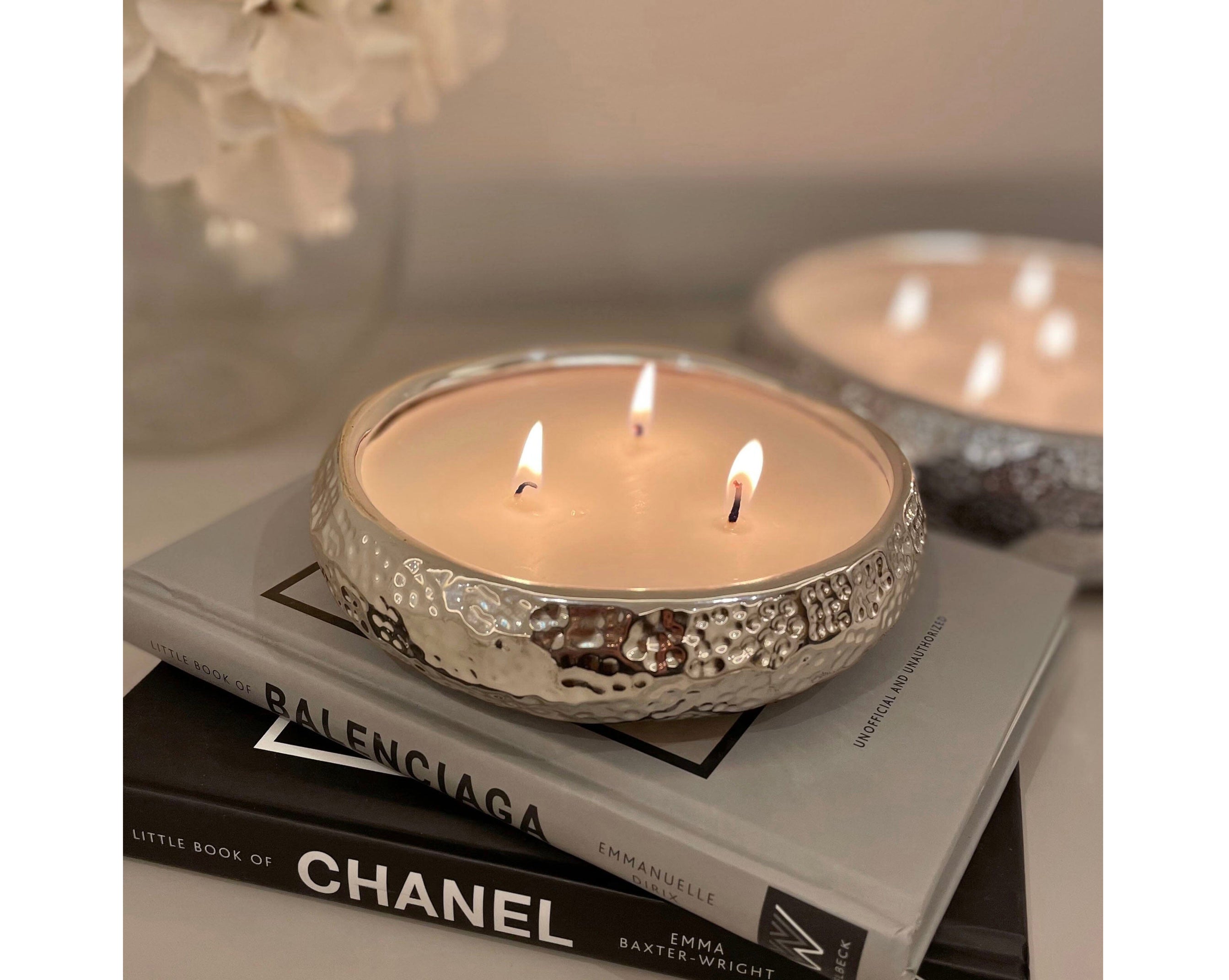 Aeolian 3 Wick Silver Scented Candle, Rowen