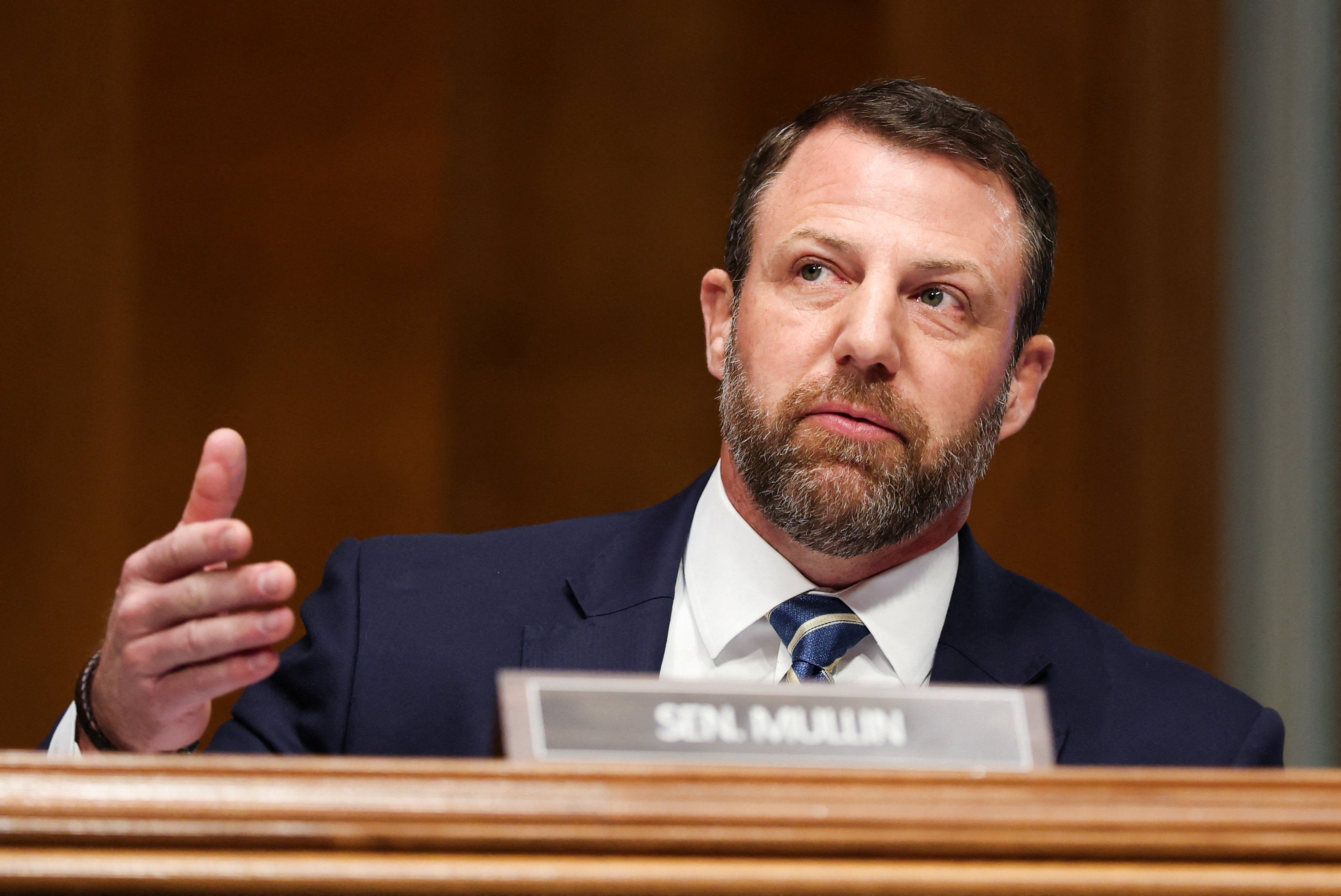Oklahoma Republican Sen. Markwayne Mullin clashed with Vermont independent Bernie Sanders at the Senate Health, Education, Labor, and Pensions Committee confirmation hearing for Dr Casey Means on February 25, 2026
