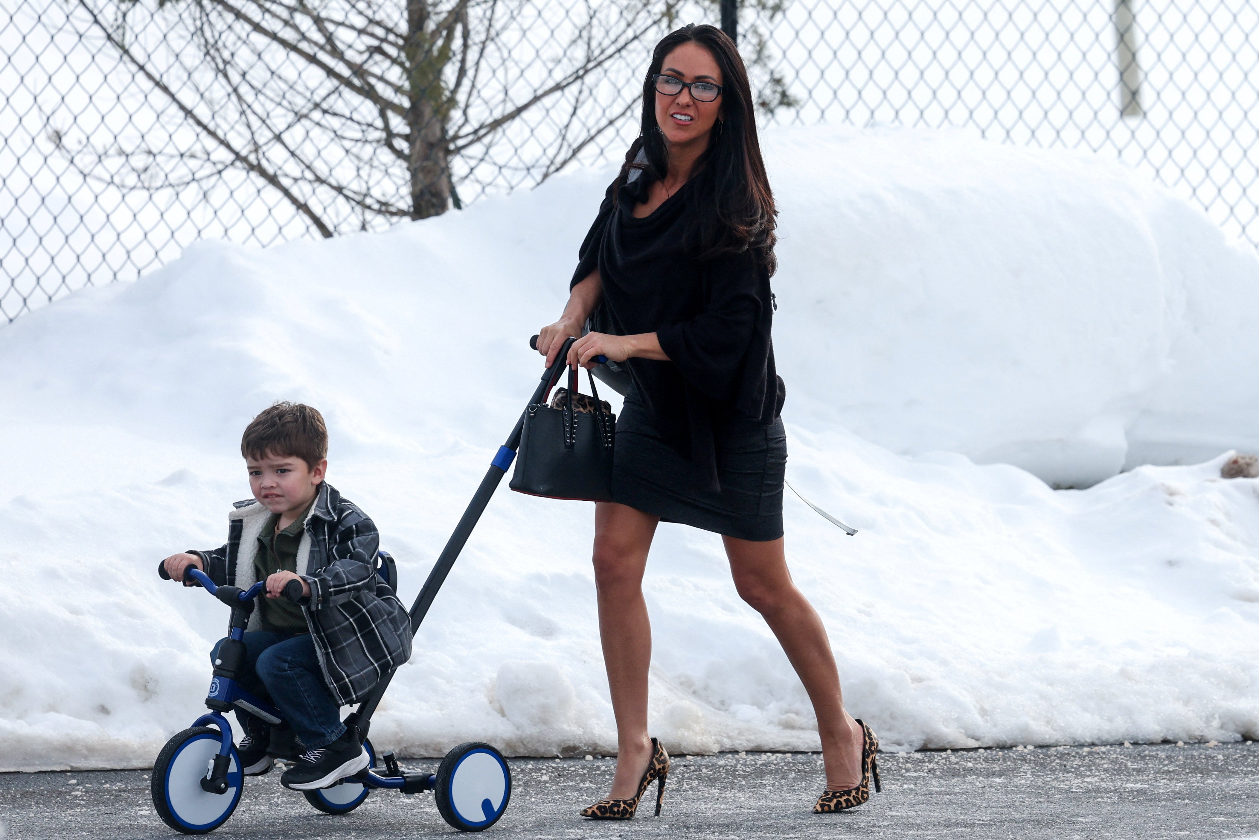 Colorado Republican Rep. Lauren Boebert speaks to reporters aft Hillary Clinton’s deposition