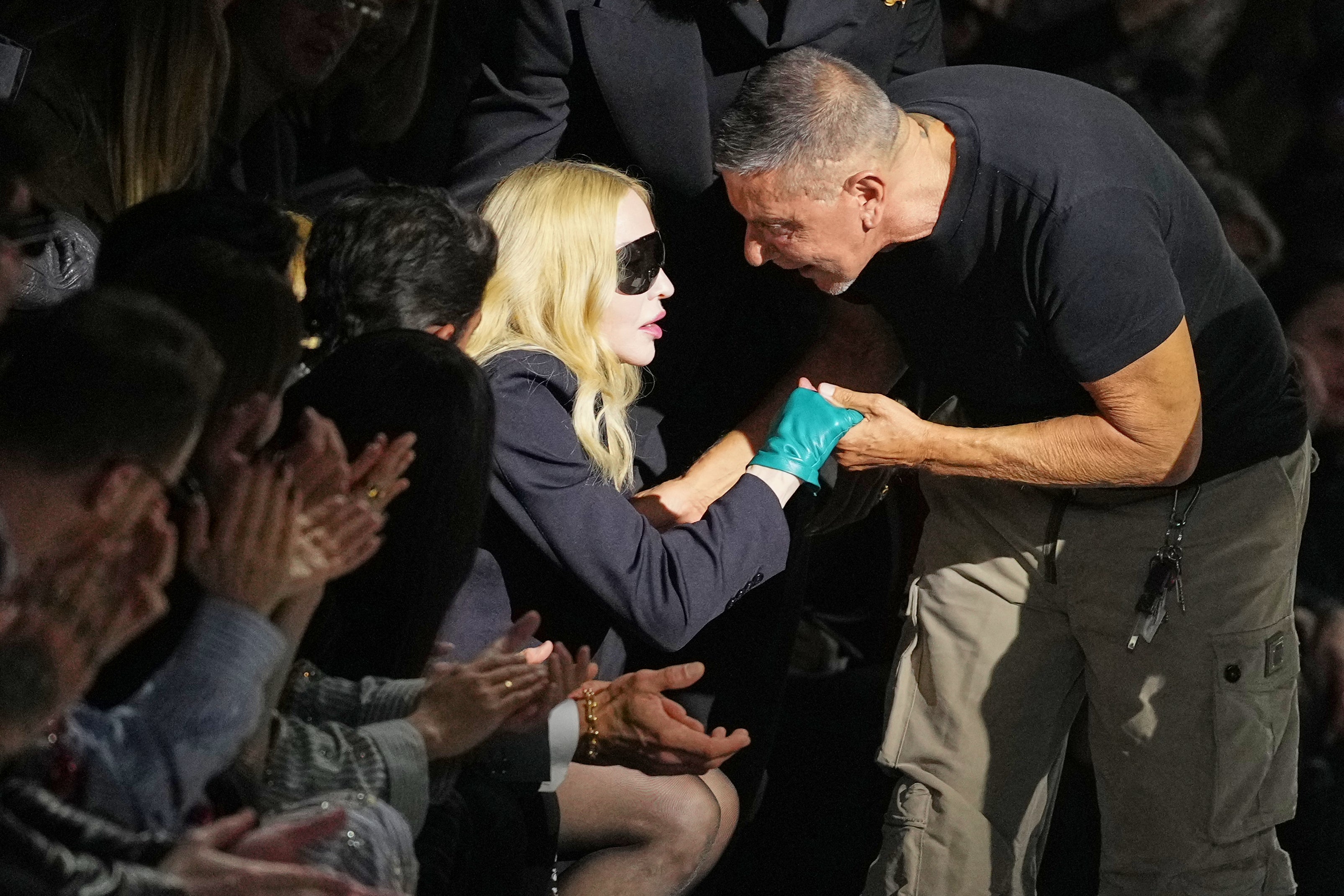 Madonna turns heads at Dolce & Gabbana’s Milan Fashion Week runway show