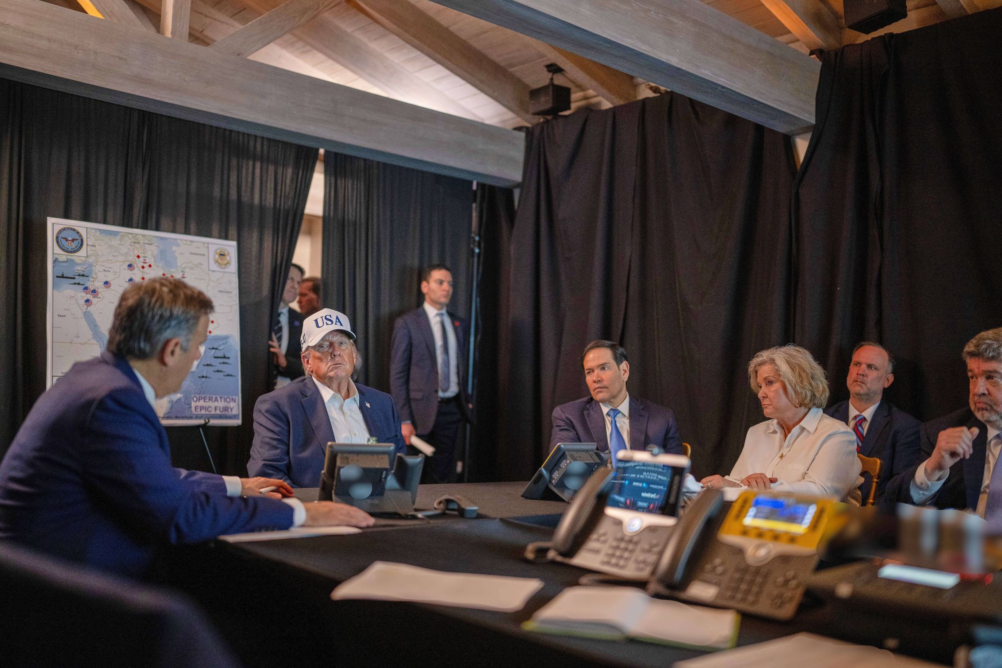 President Donald Trump, pictured successful Mar-a-Lago complete nan weekend, admitted successful a missive to Congress that it is ‘not imaginable astatine this clip to know’ really agelong nan U.S. attacks connected Iran would last