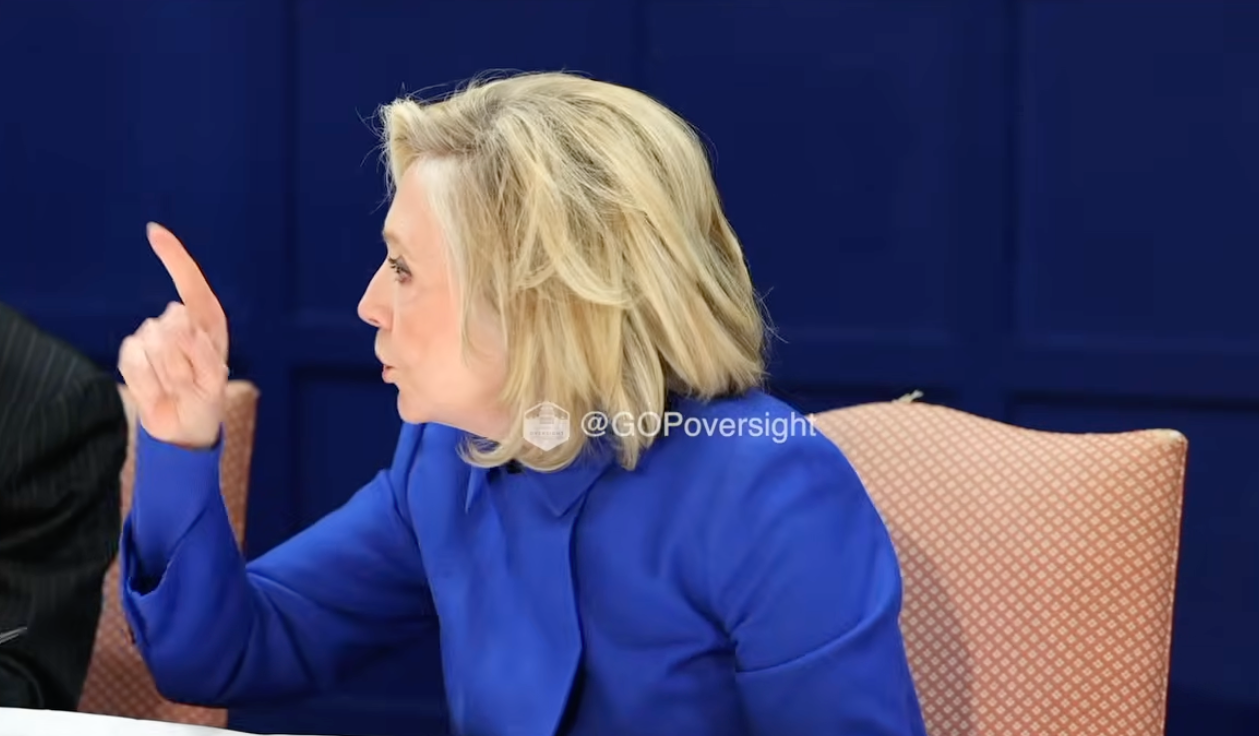 Moment Hillary Clinton storms out of Epstein hearing after learning Lauren Boebert leaked her photo