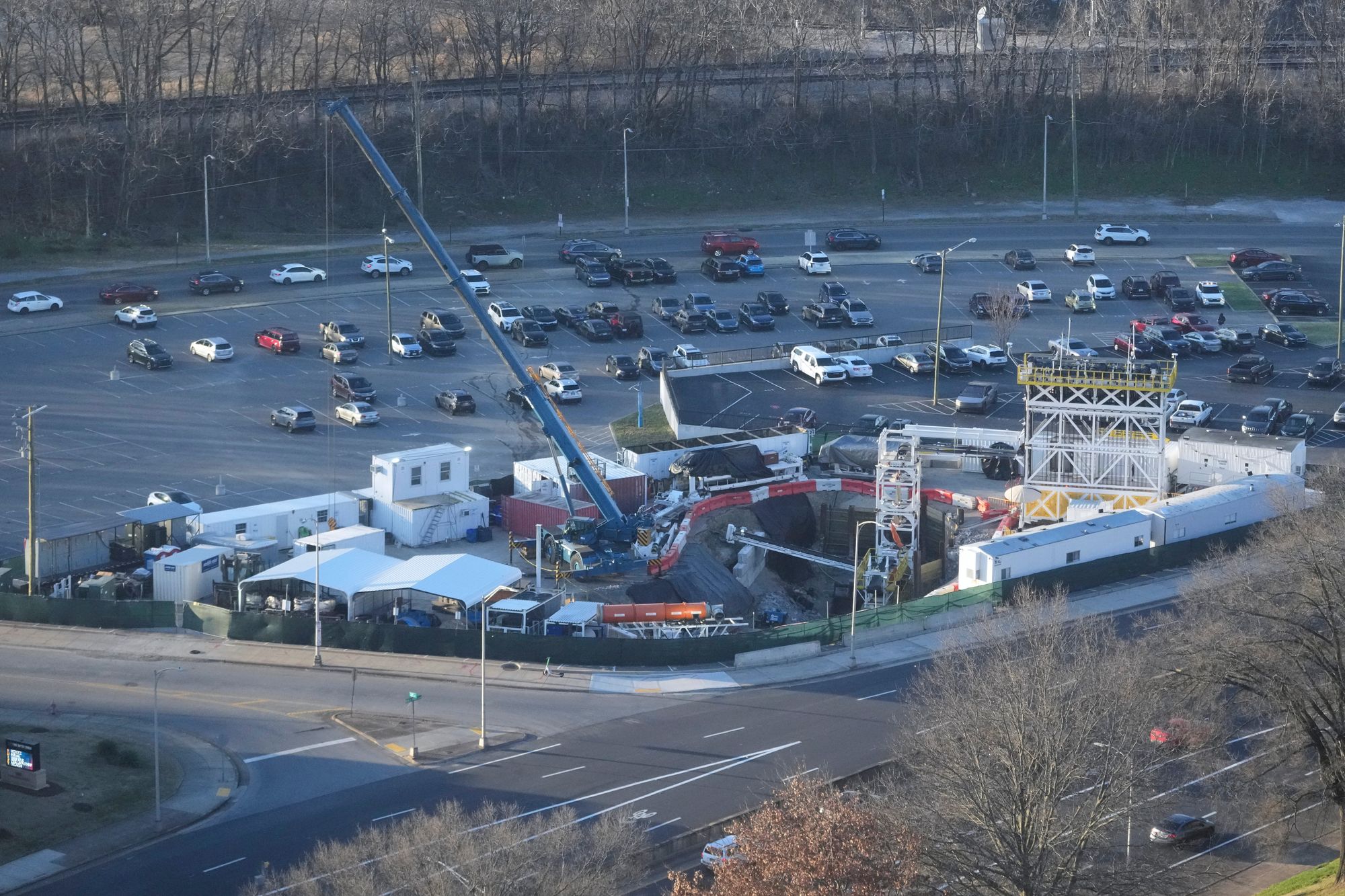 Construction is seen for nan Music City Loop, an underground passageway by Elon Musk's The Boring Company, Friday, Jan. 16, 2026, successful Nashville