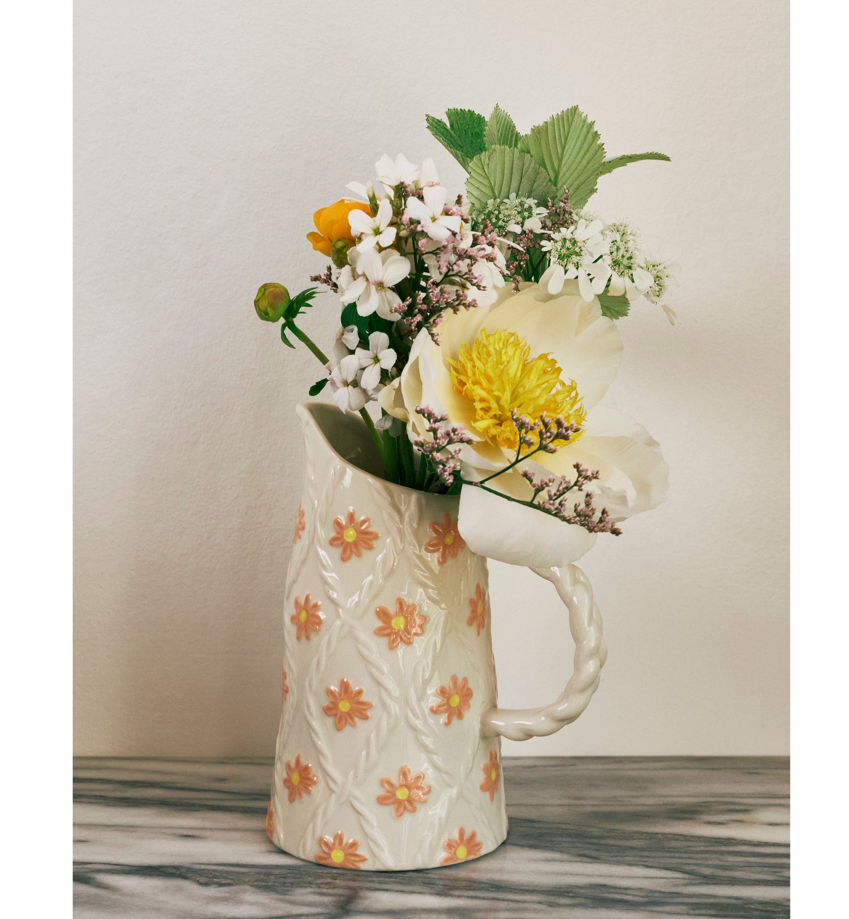 Shrimps x Oliver Bonas Knitted Floral Jug, Oliver Bonas
