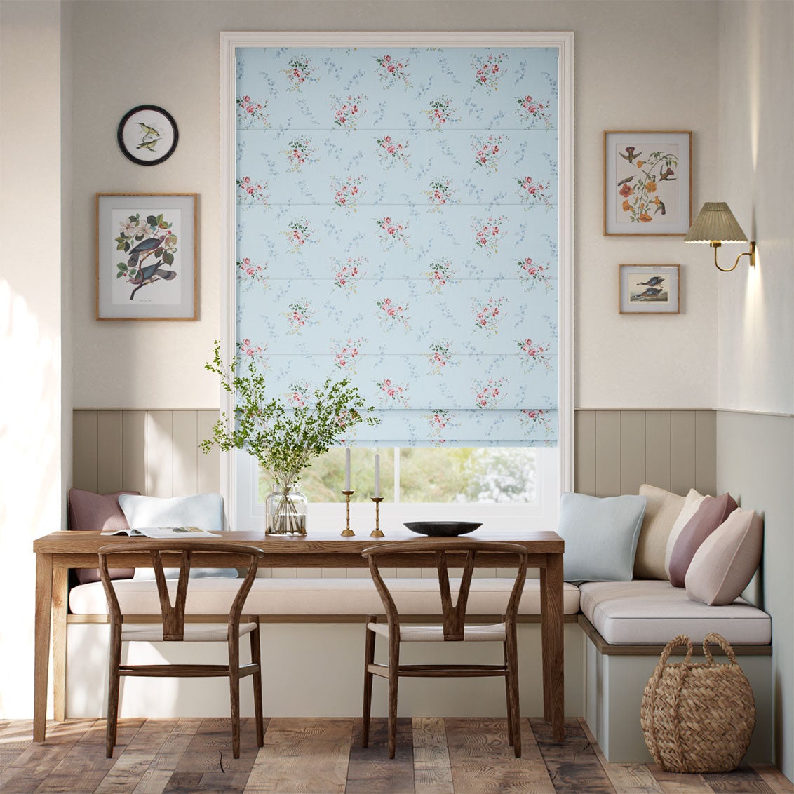 Liberty & Bridgerton Garden Blooms Blue Roller Blind, Blinds2go