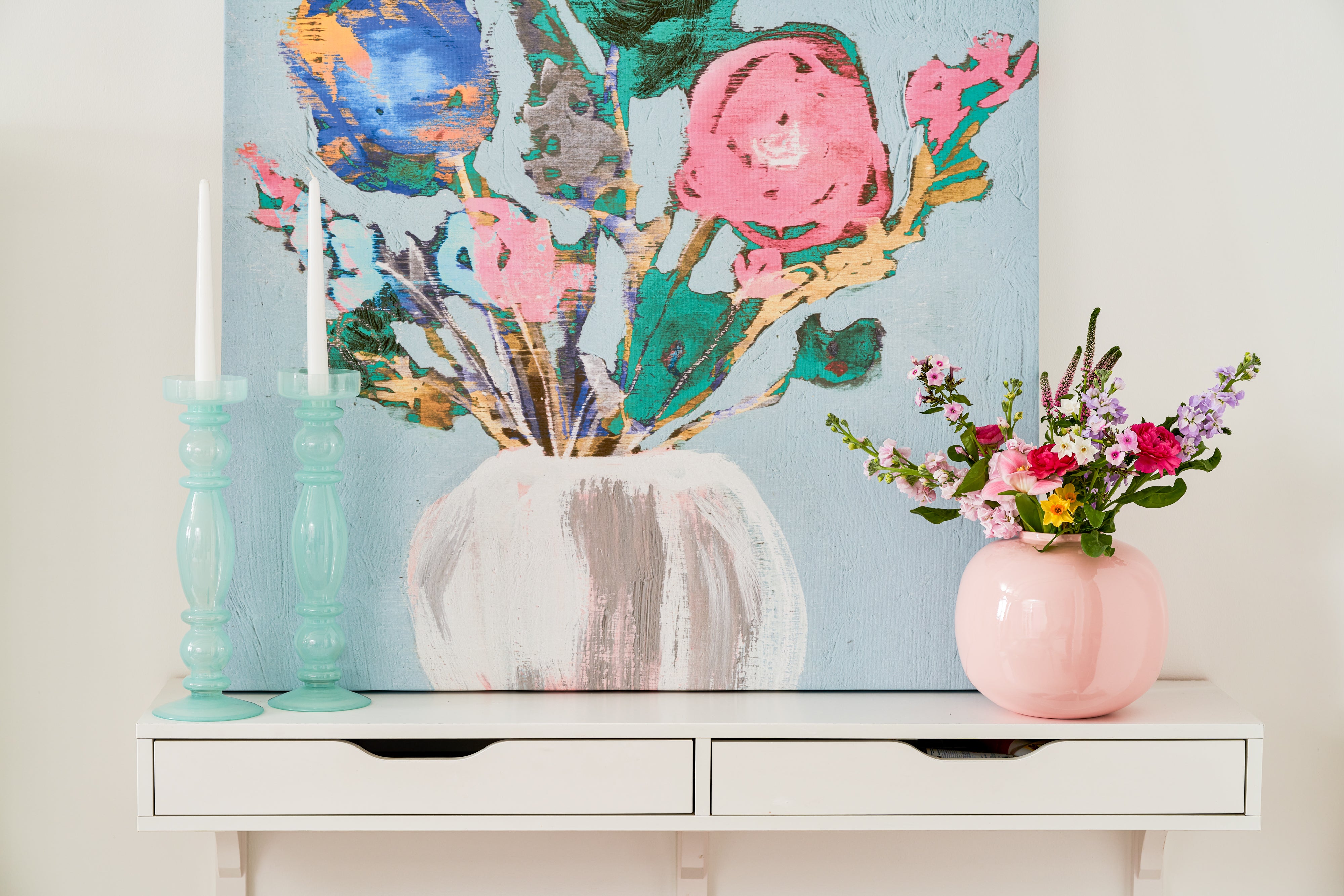 Fun Bouquet II by Jennifer Goldberger – Wrapped Canvas Painting by Classic Living, Wayfair