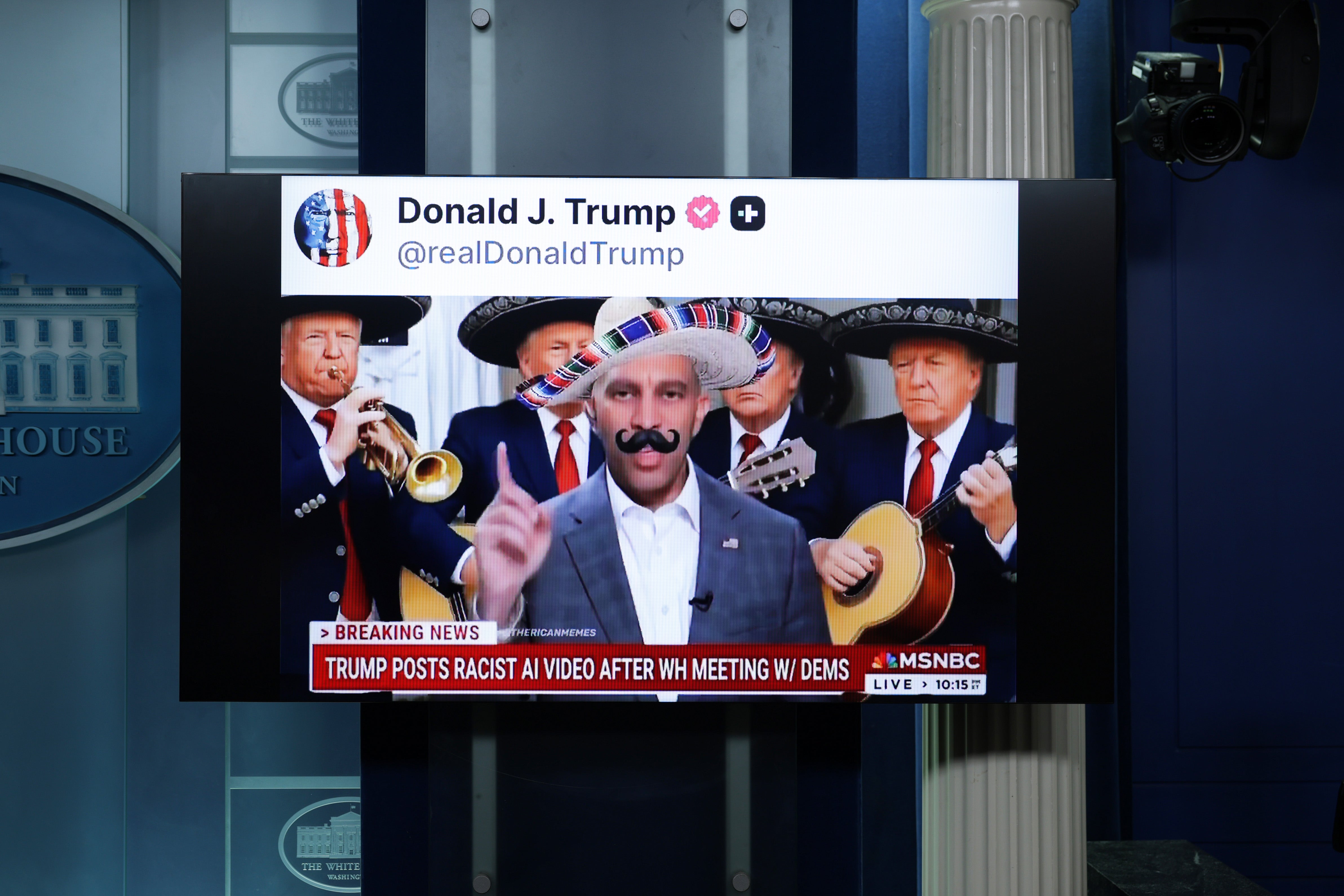 The White House often resorts to 'trolling' to pushback connected Democrats aliases knock nan president's opponents. Last year, they put a mustache and sombrero connected House Minority Leader Hakeem Jeffries during nan authorities shutdown