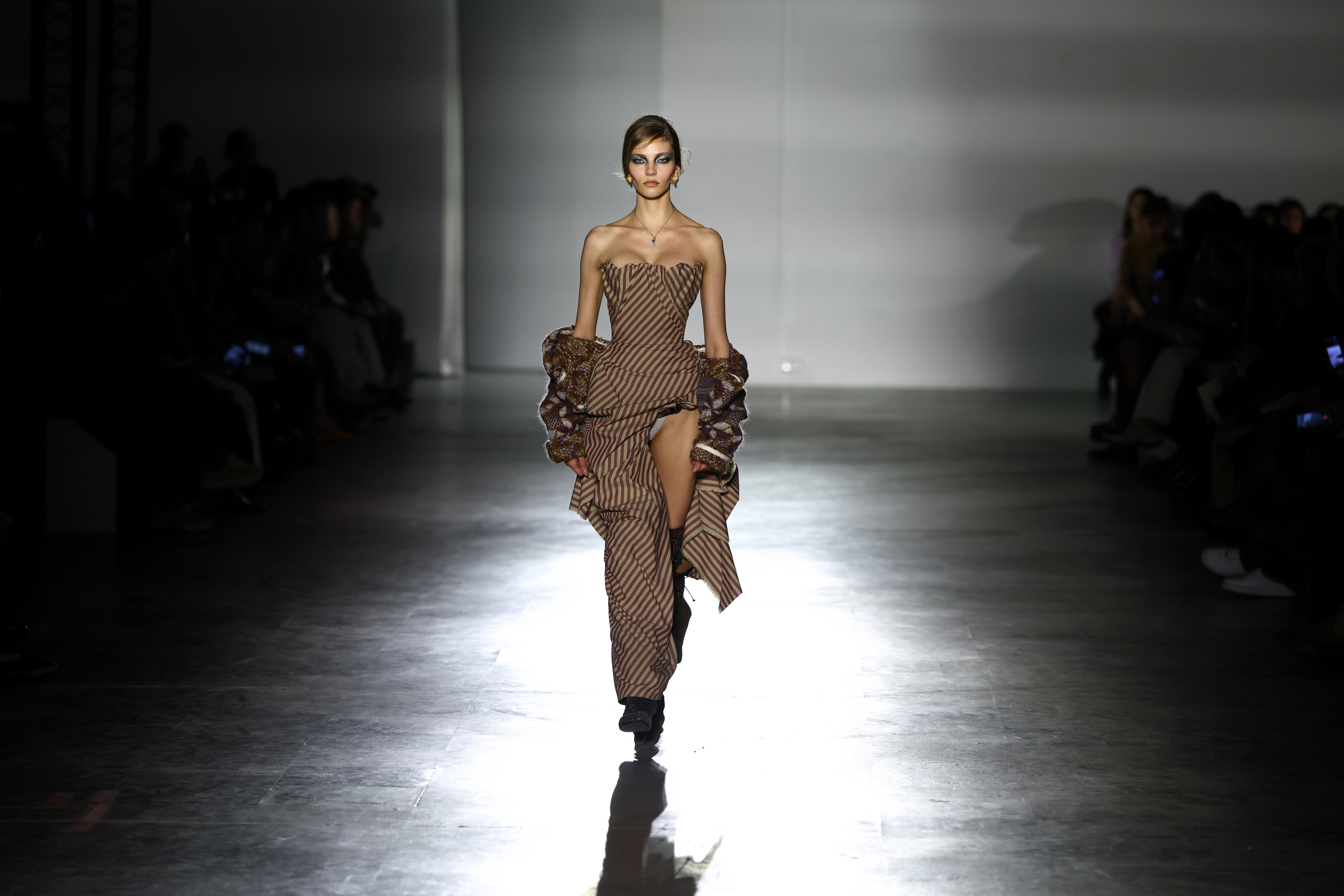 Corsets were layered with deconstructed fabrics (Tom Nicholson/AP)