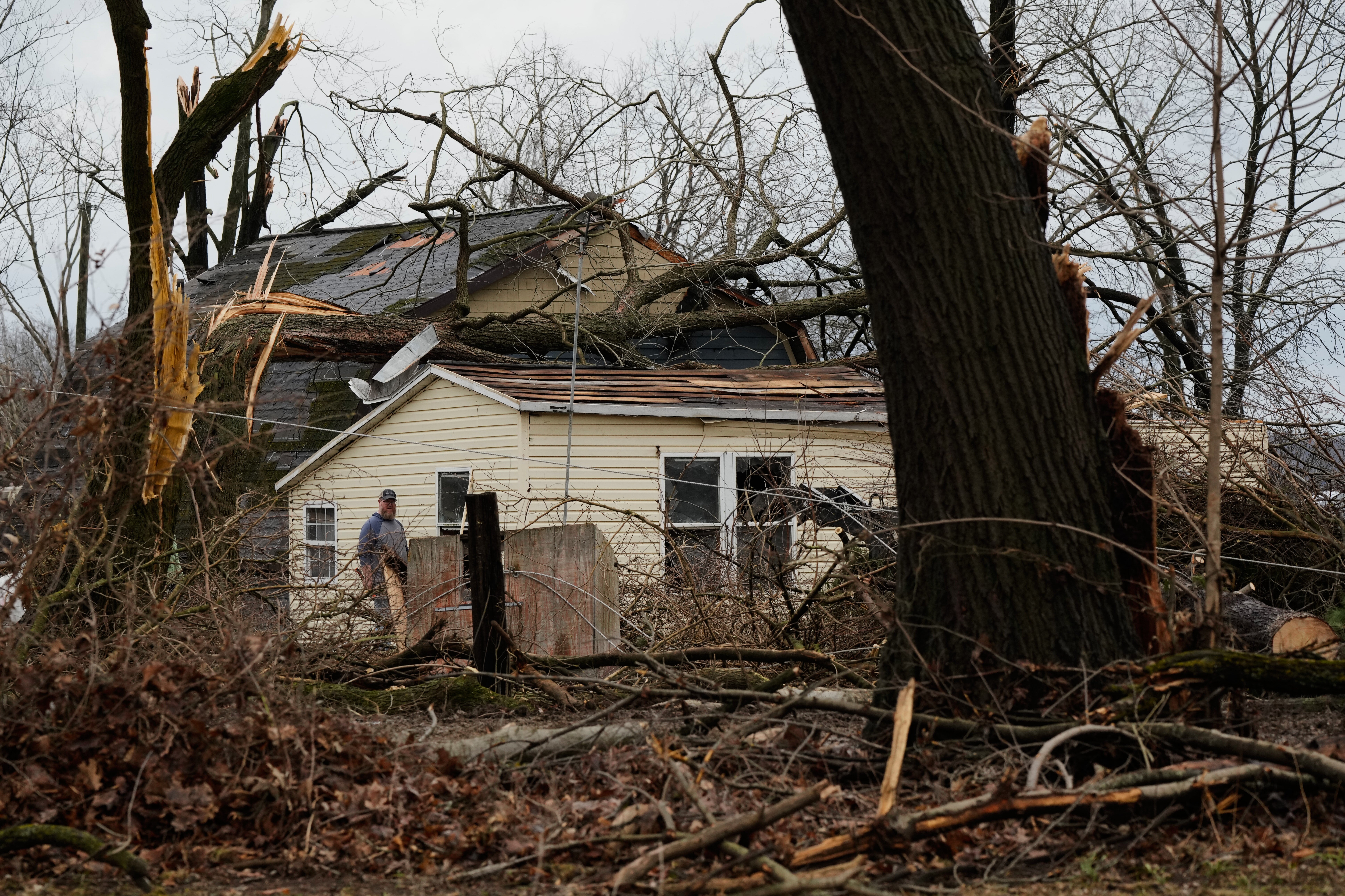 A unpaid useful extracurricular a location damaged by a tornado successful Union City, Michigan, connected Saturday, March 7, 2026