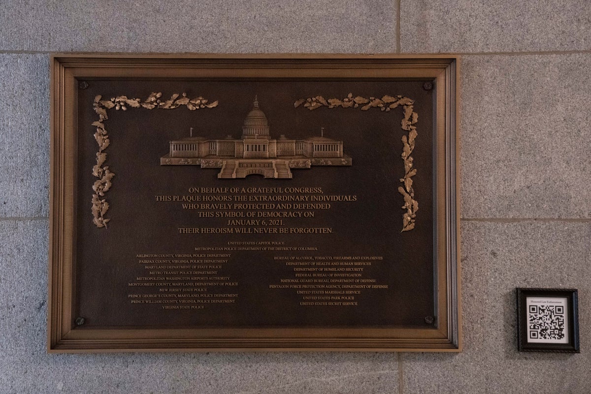 Plaque honoring Jan 6 cops quietly installed at US Capitol in early hours of morning