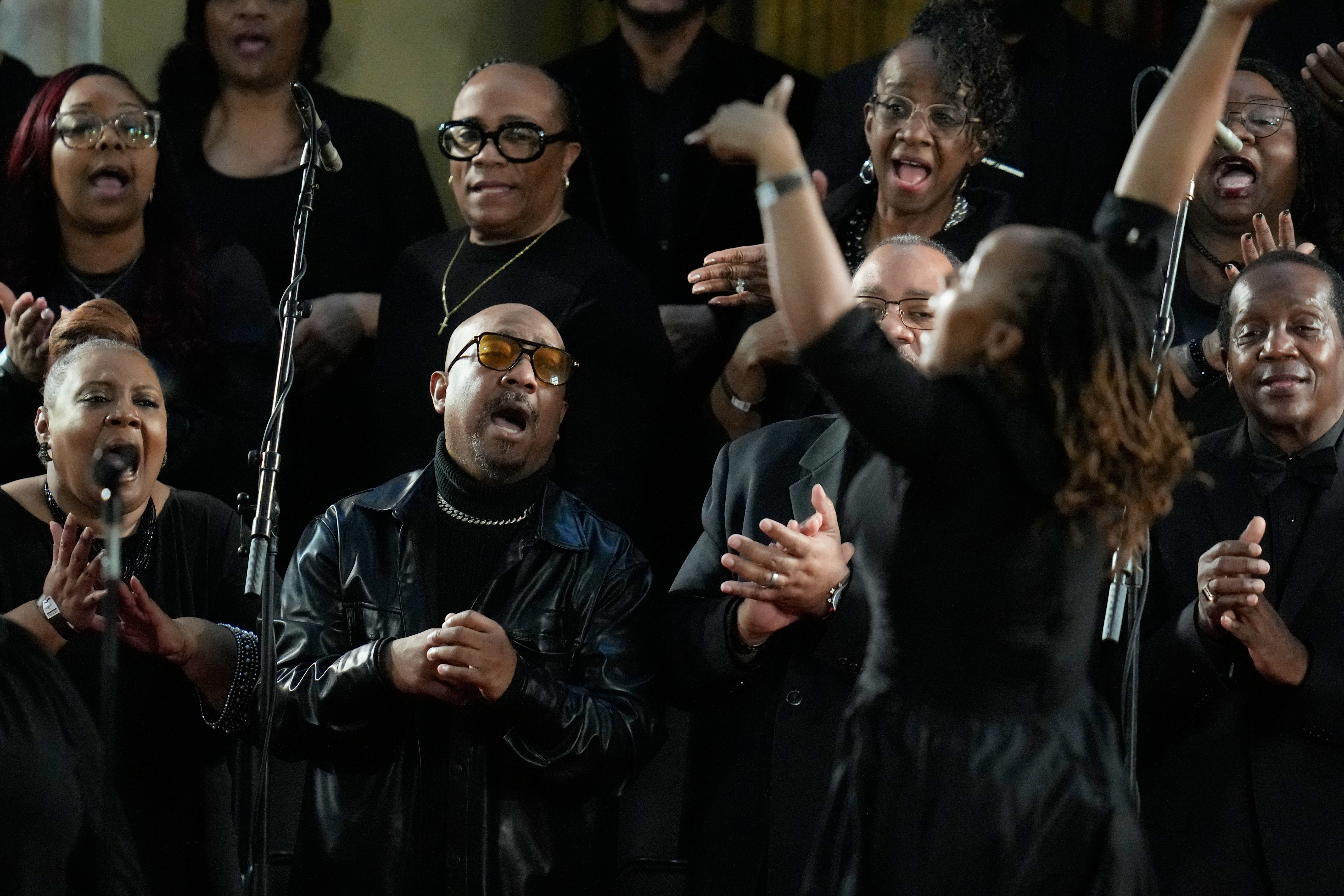 A choir sings during nan Homegoing Celebration of Life for nan Rev. Jesse Jackson