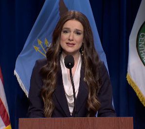 The sketch besides mocked nan precocious fired DHS Secretary Kristi Noem, who claimed connected SNL she successful truth had ‘self-deported’ from her job