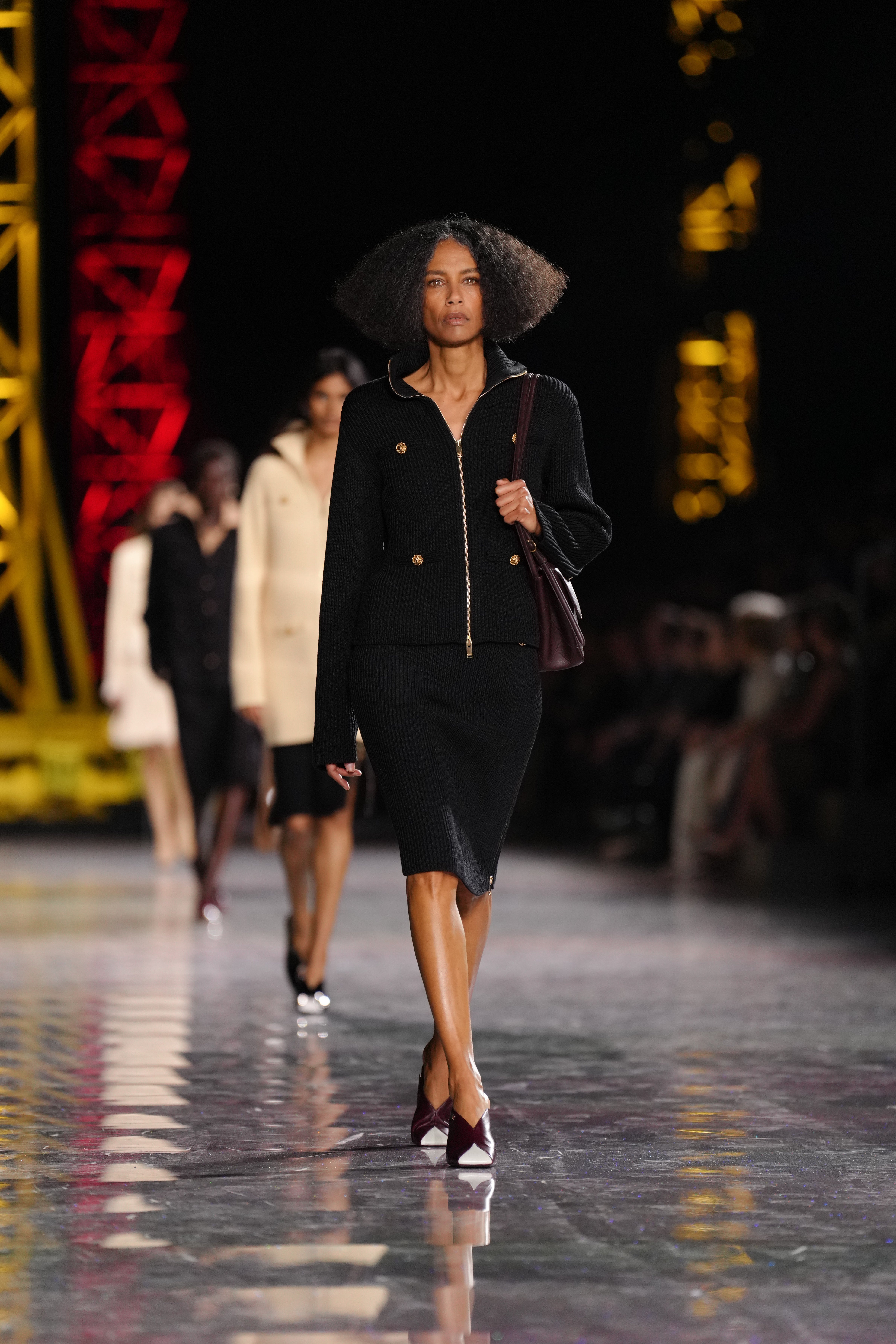 The idea of a zip-up hoodie was reimagined in the style of Chanel