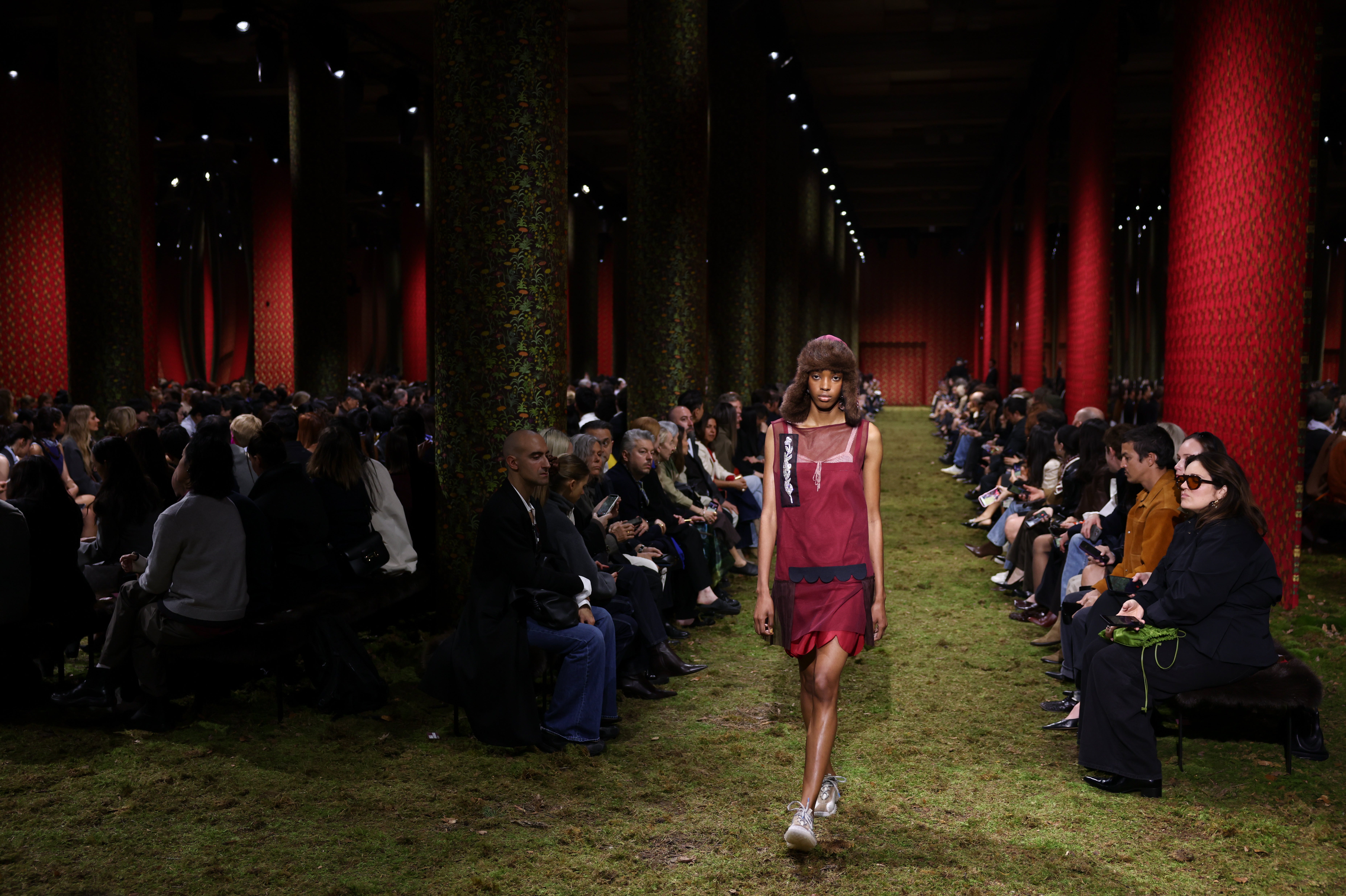 The runways had a floor of moss and grass
