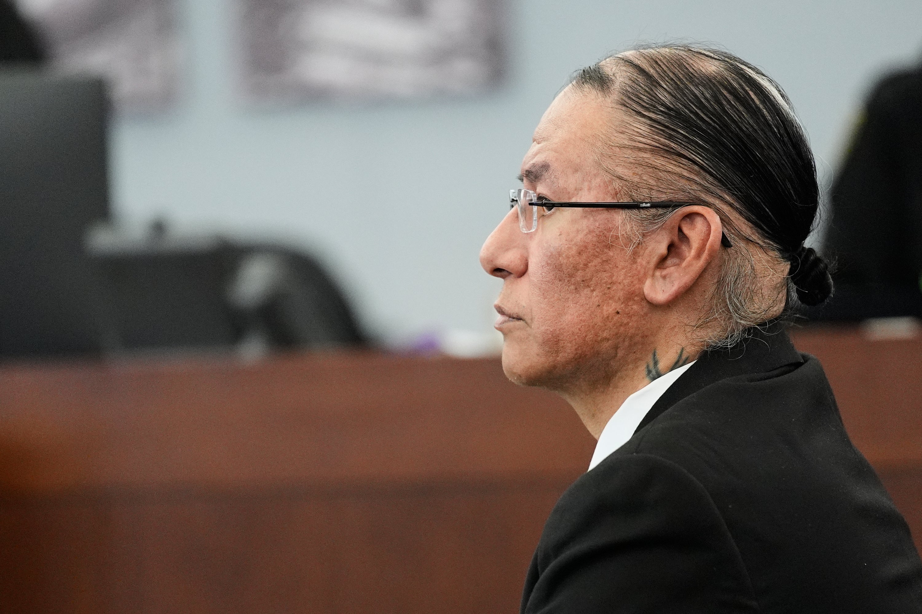 Nathan Chasing Horse appears successful tribunal for his proceedings connected charges of sexually abusing Indigenous women and girls, Jan. 20, 2026, successful Las Vegas. (AP Photo/John Locher, File)