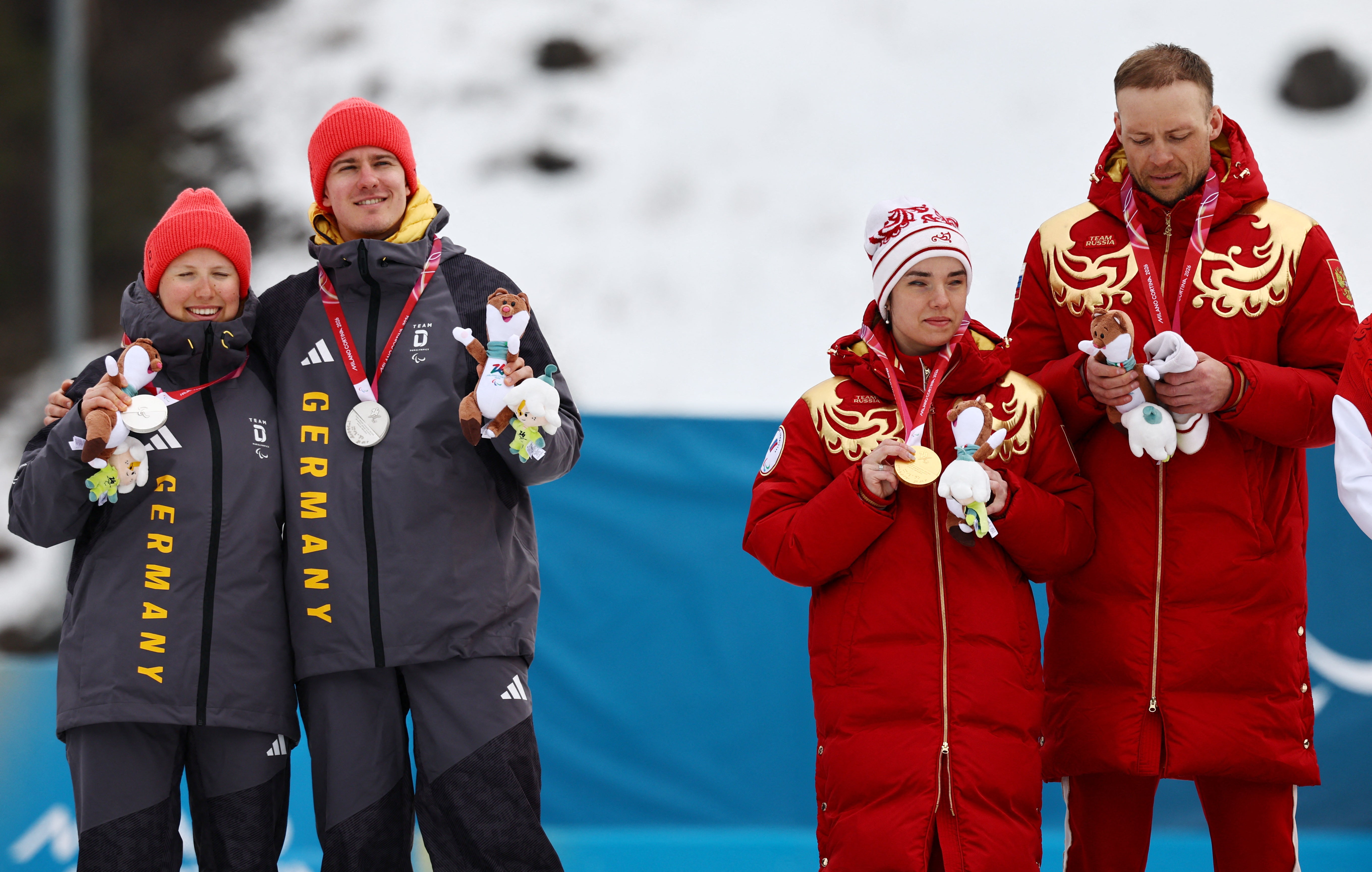 Winter Paralympics investigation launched into German skiers’ protest against Russia at medal ceremony