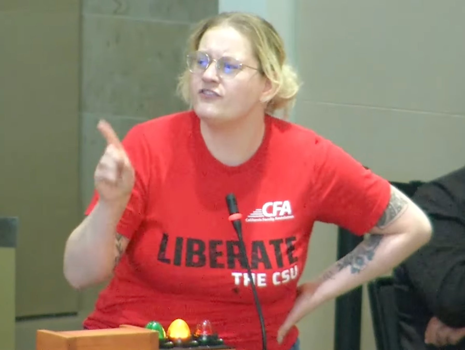 Chaos erupts during California Title IX hearing when professor slams anti-trans lesbian group: ‘Shame on you!’